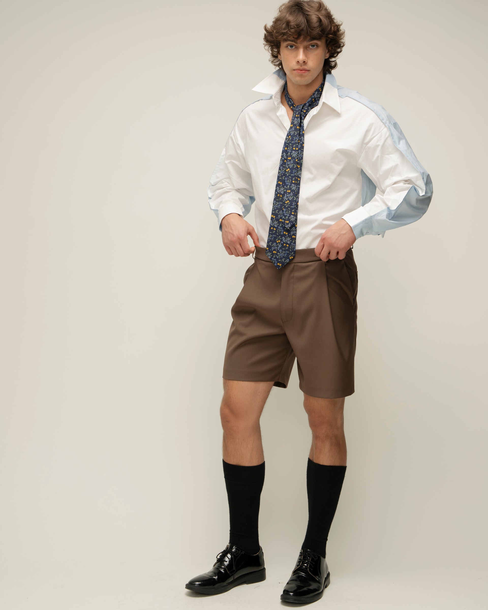 "Decent" Brown Suiting Shorts