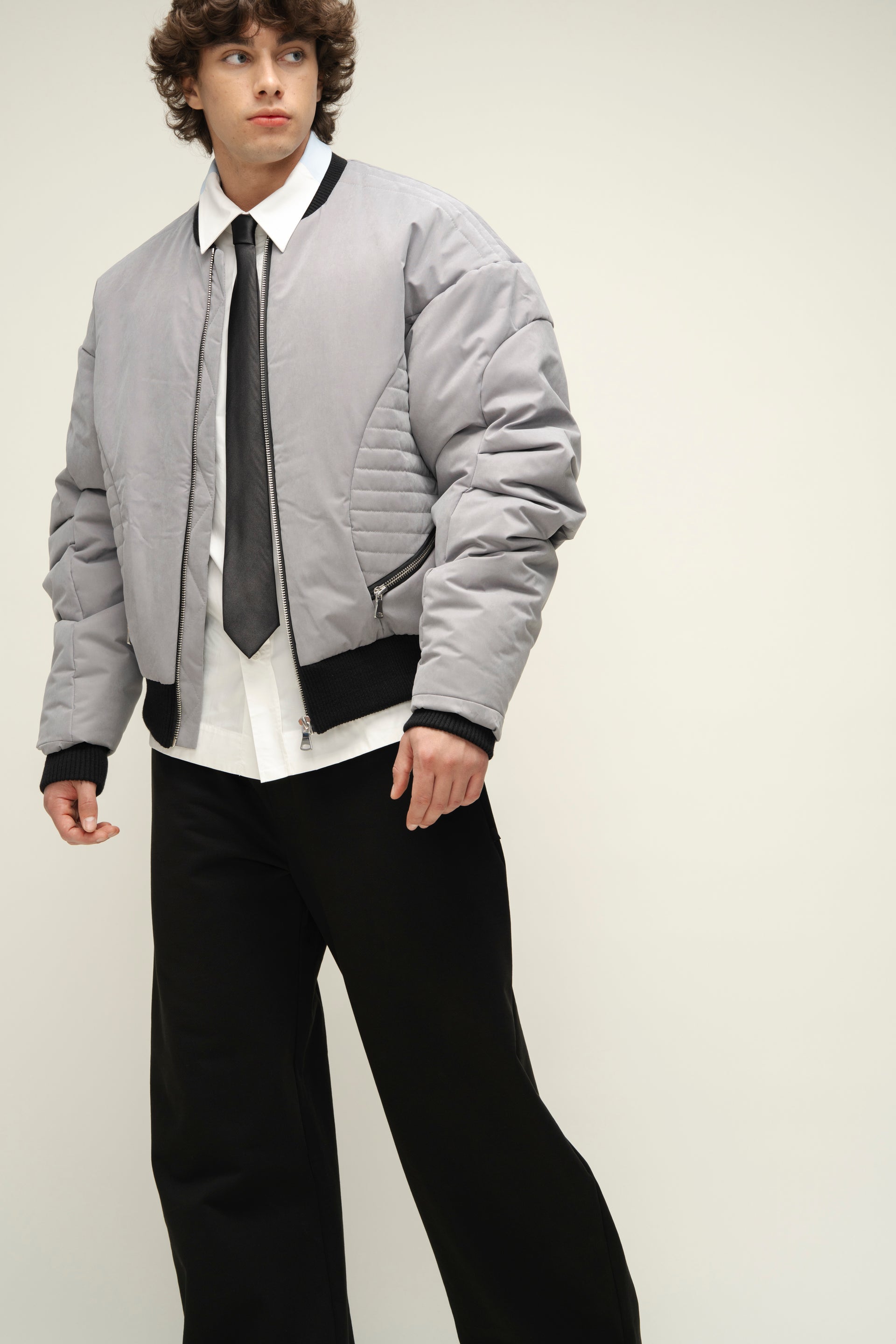 Grey Bomber Jacket