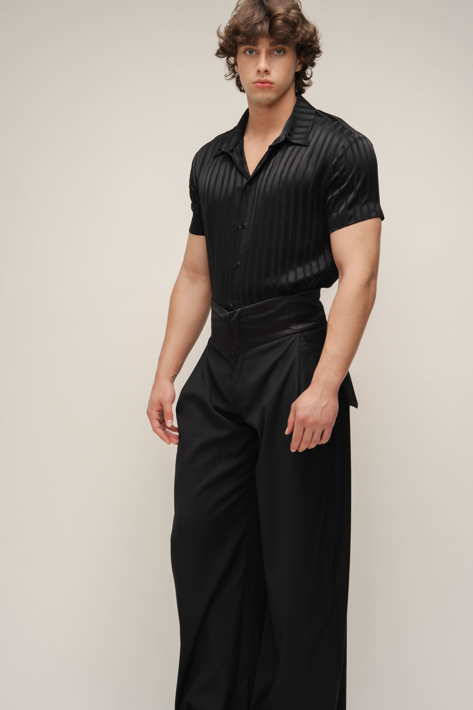 “Chic” Striped Satin Shirt