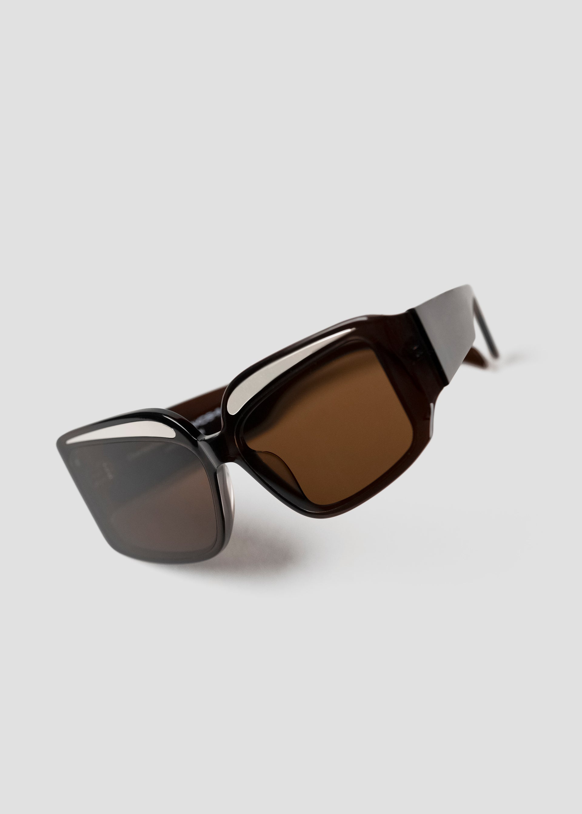 Fakoshima x ChernimCherno "Eyebrow" Sunglasses (Brown–Silver)