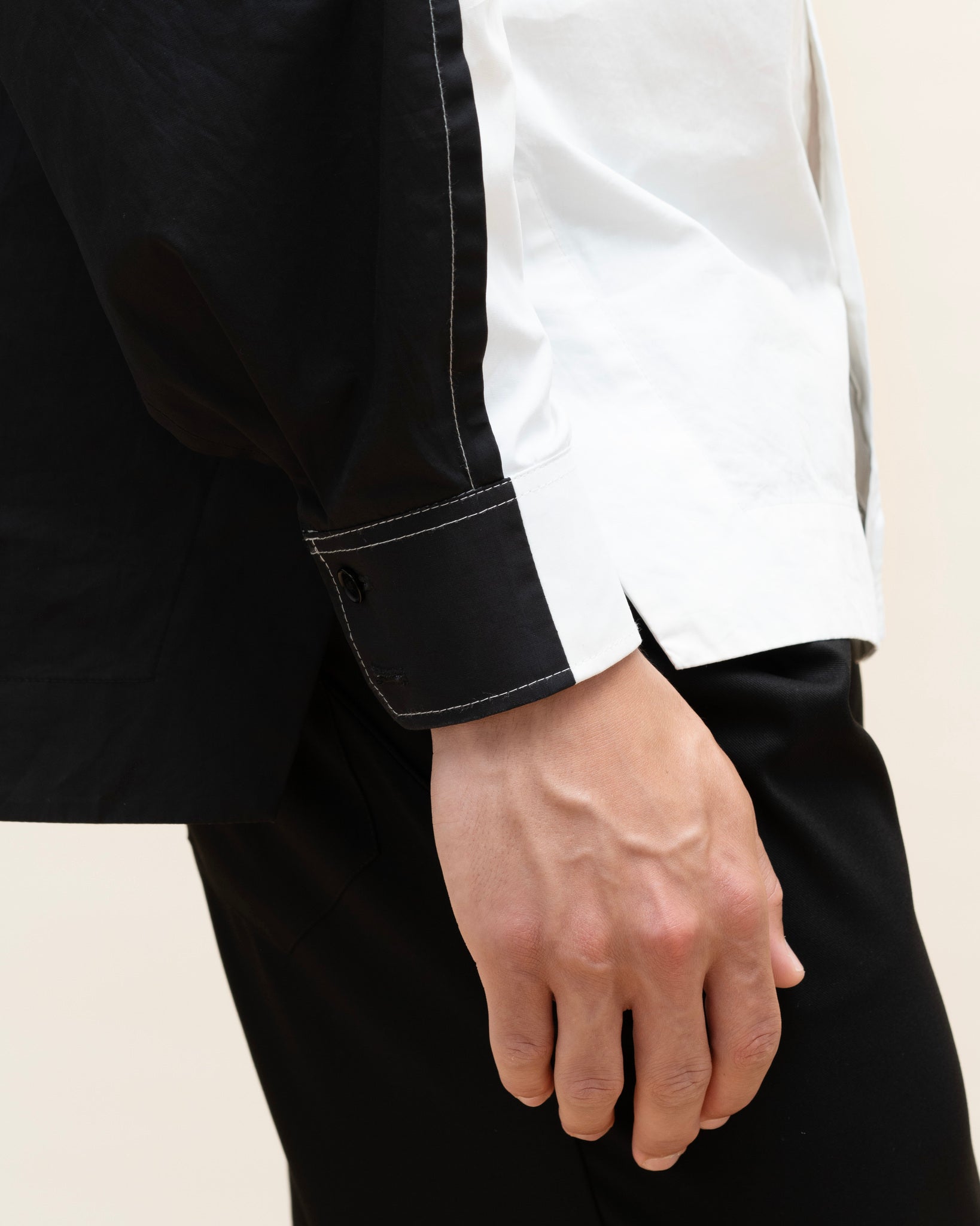 shirt white-black "heads and tails"