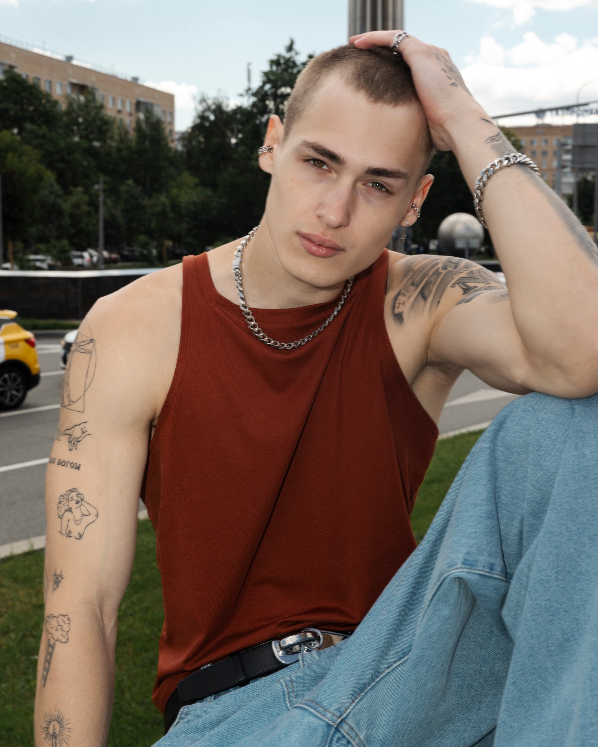 "Antique" Brown Tank Top