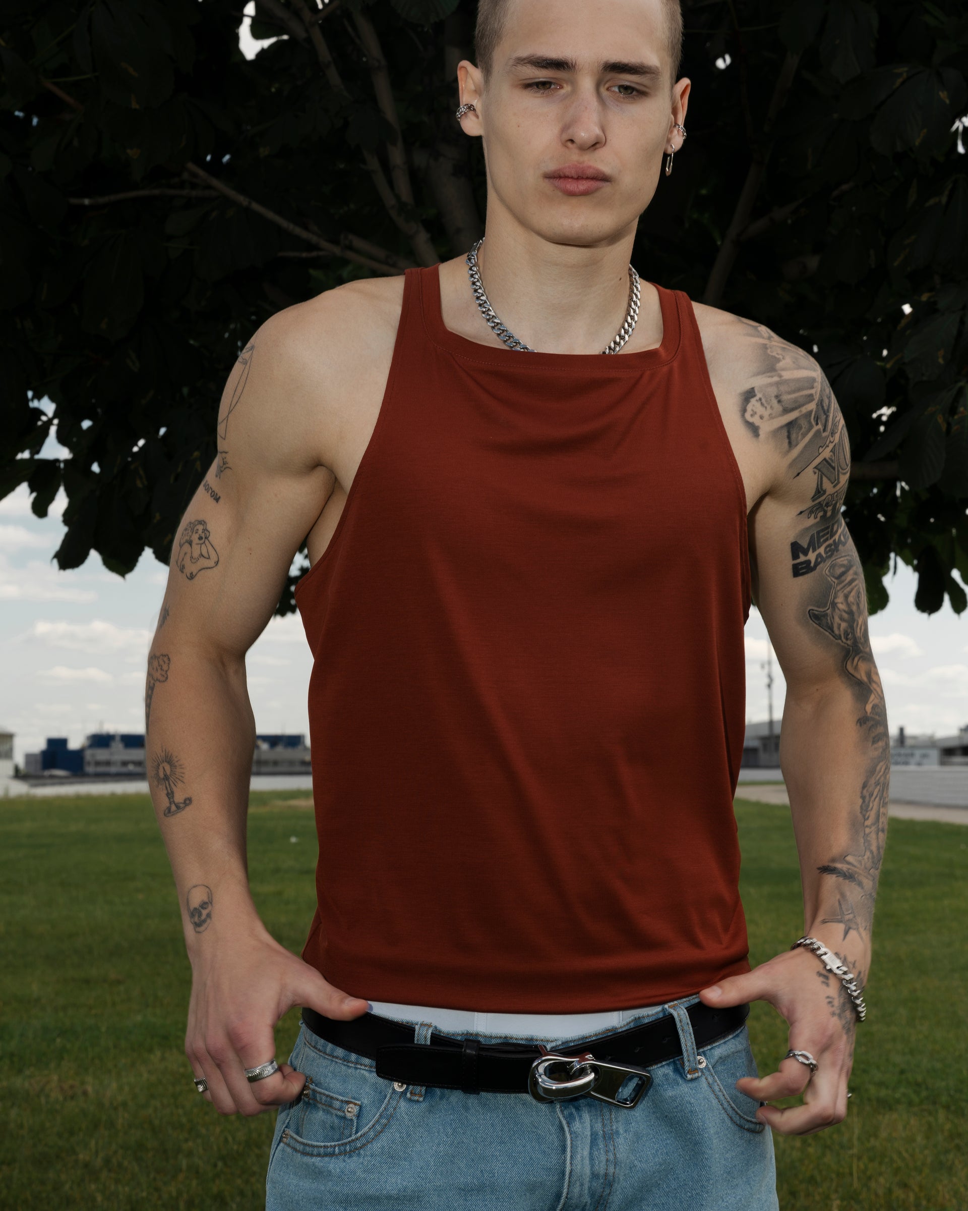 "Antique" Brown Tank Top