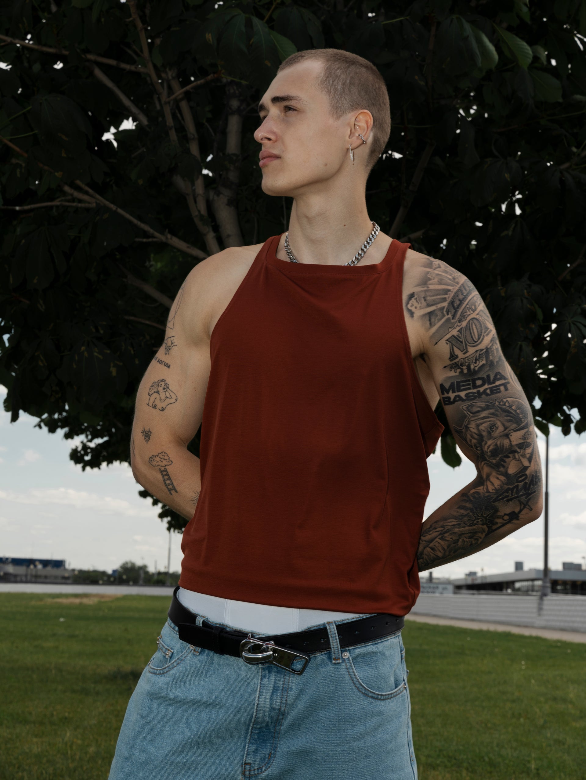 "Antique" Brown Tank Top