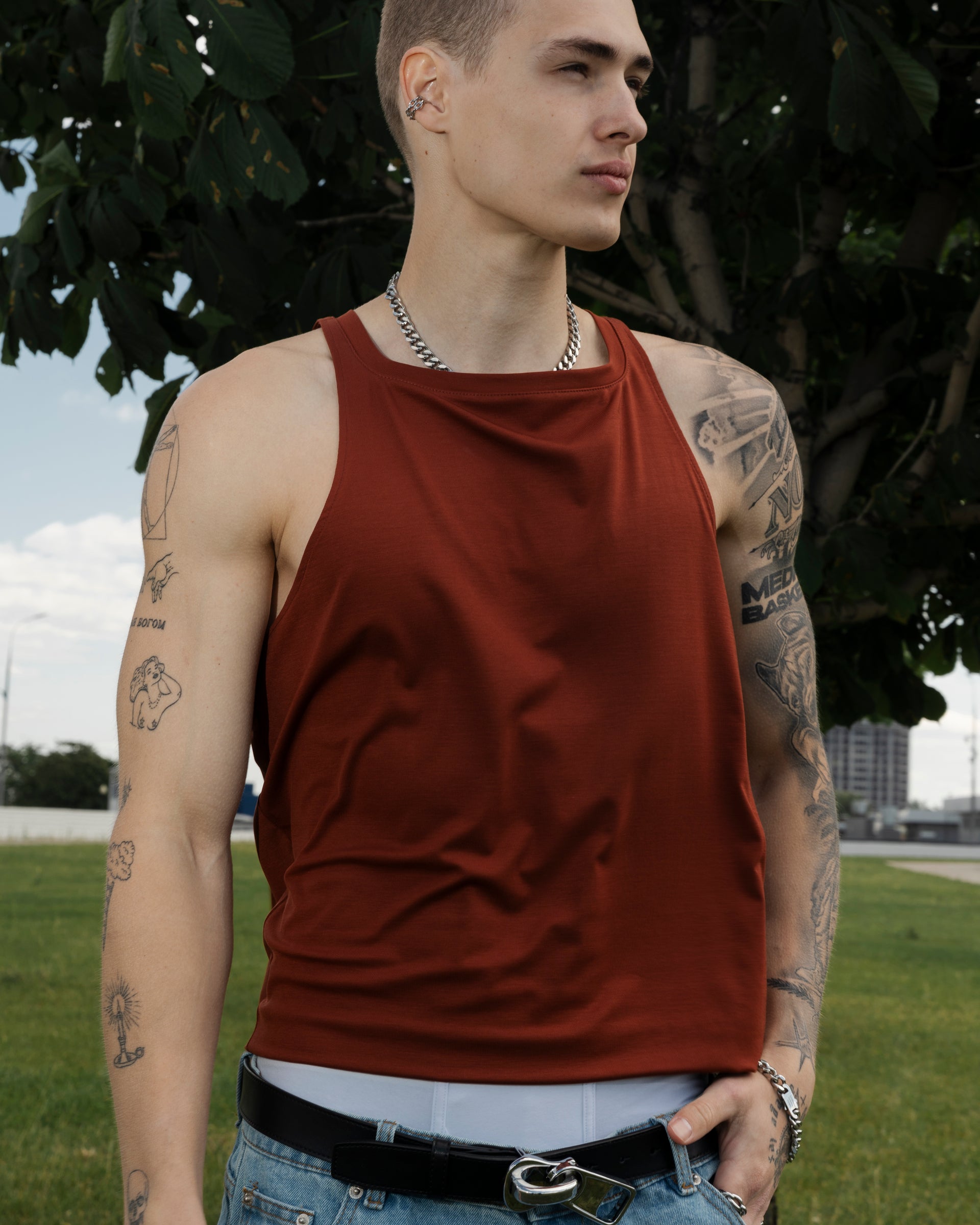 "Antique" Brown Tank Top
