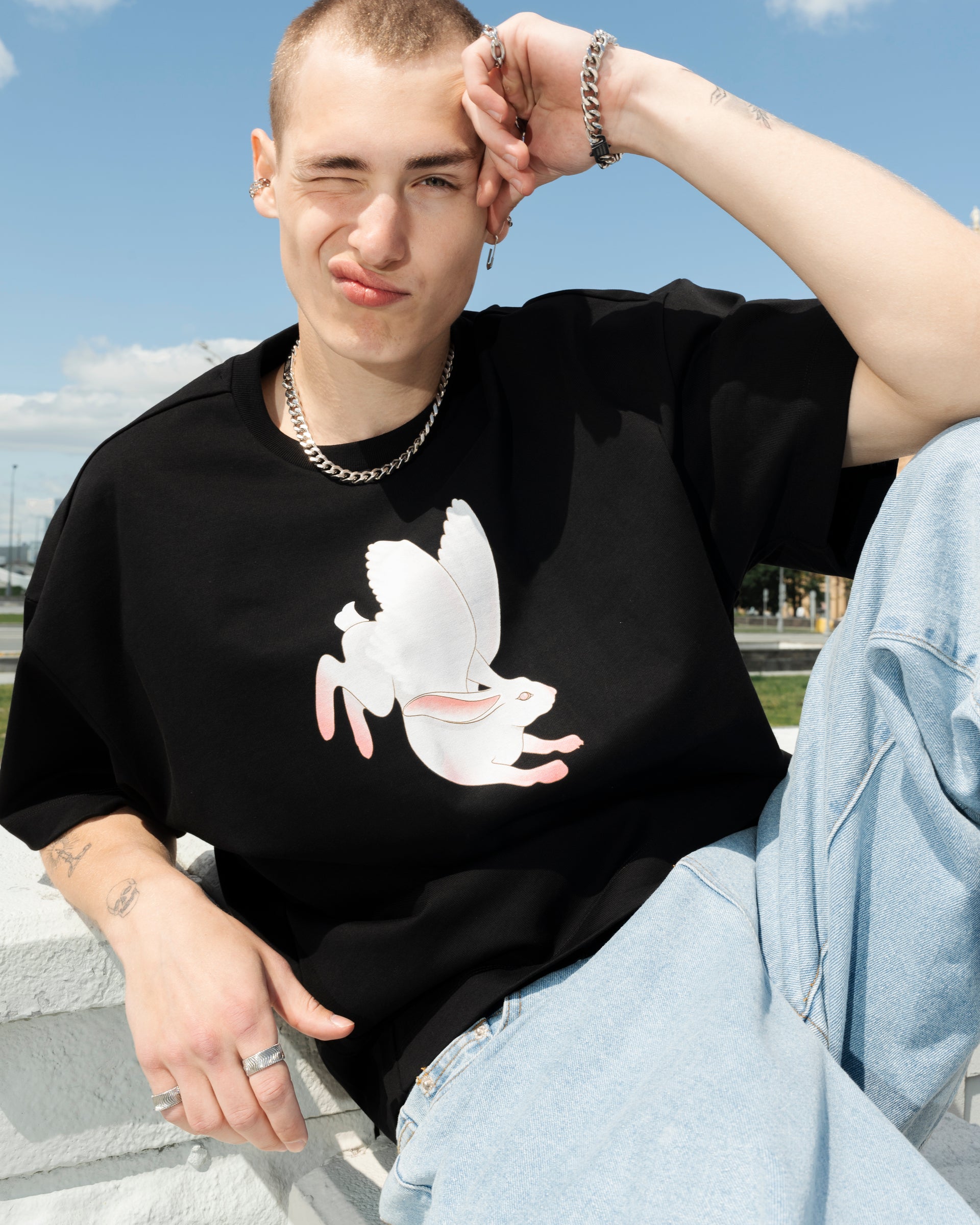 "Rabbit" Black T-Shirt