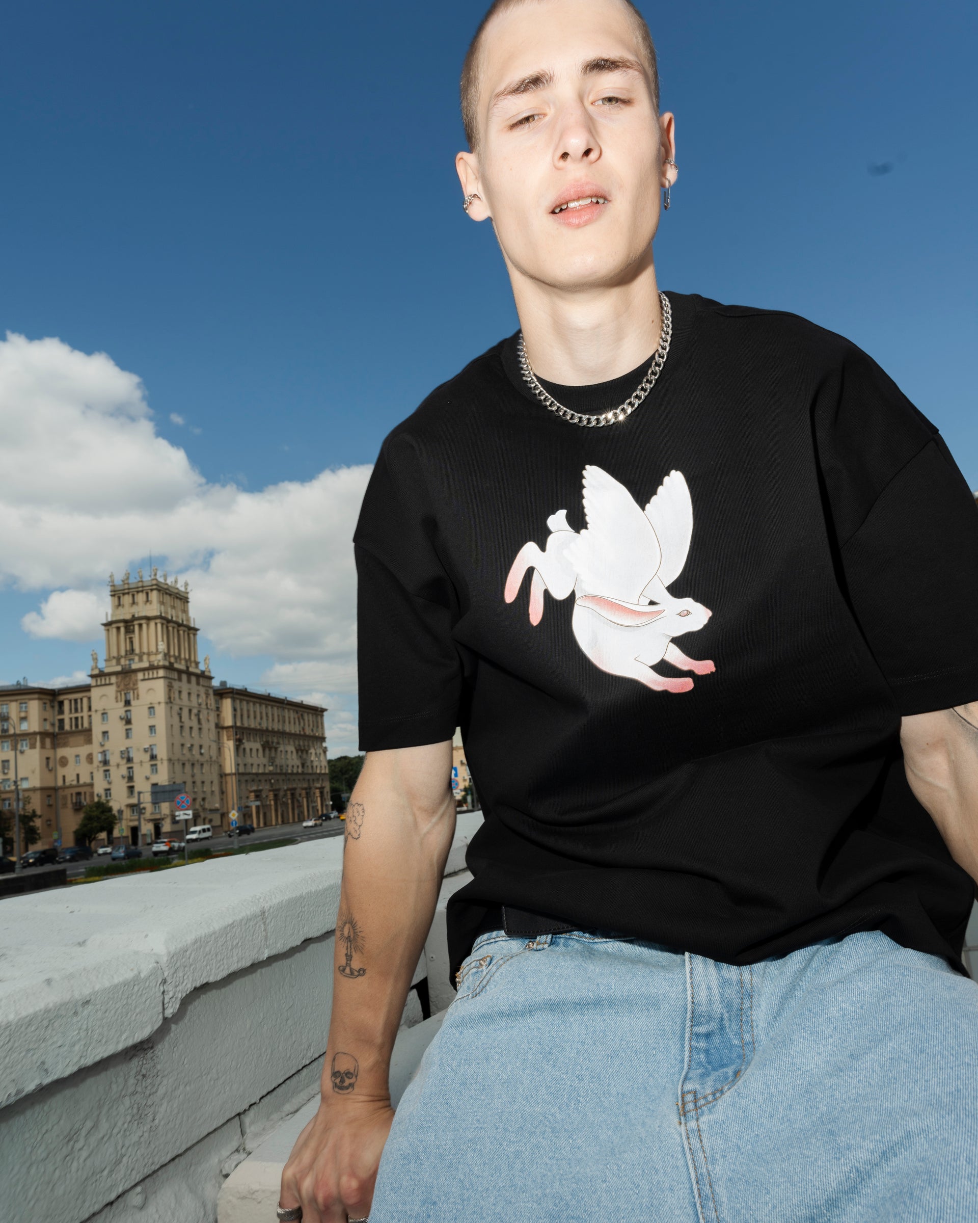 "Rabbit" Black T-Shirt