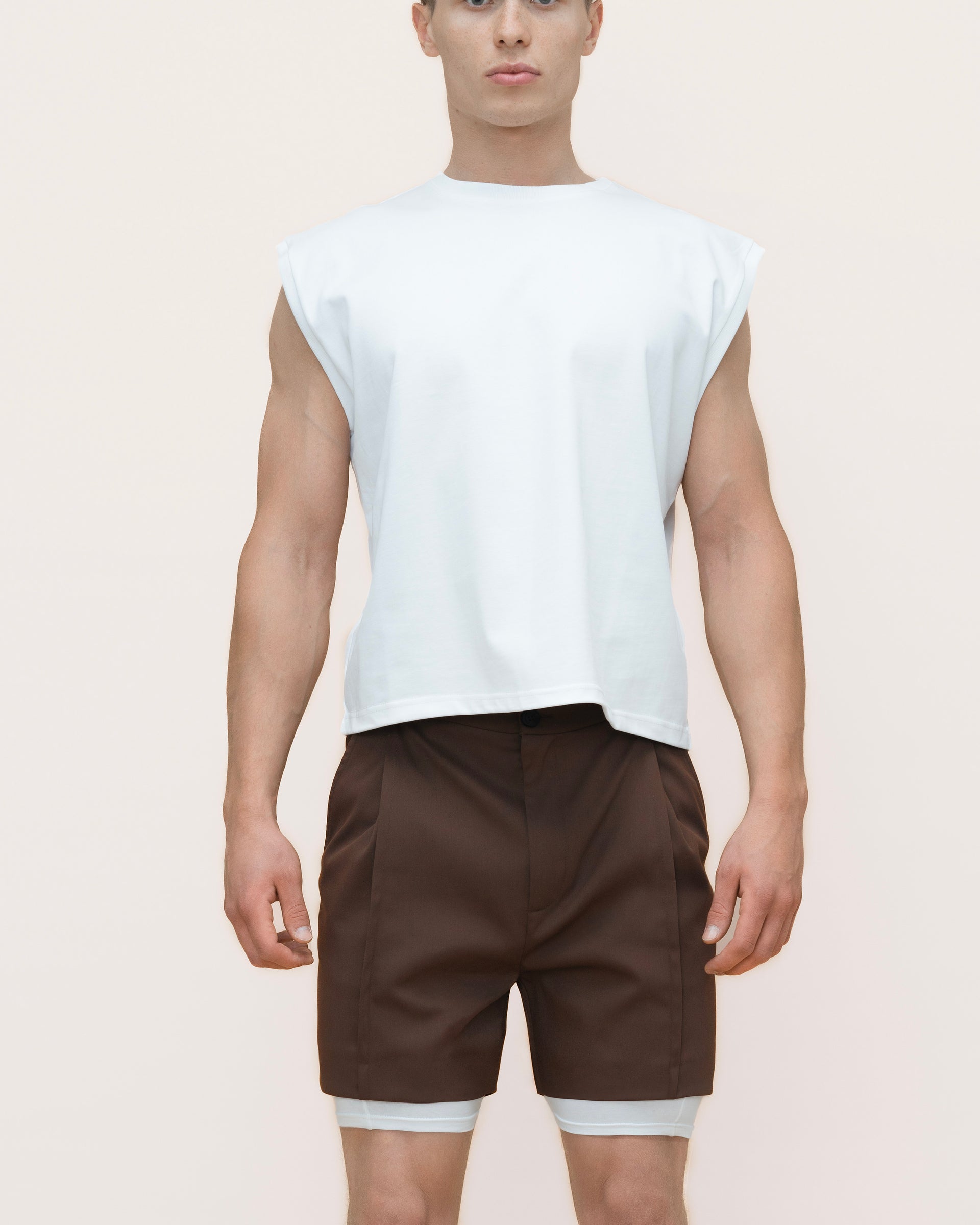 White Sleeveless T-Shirt