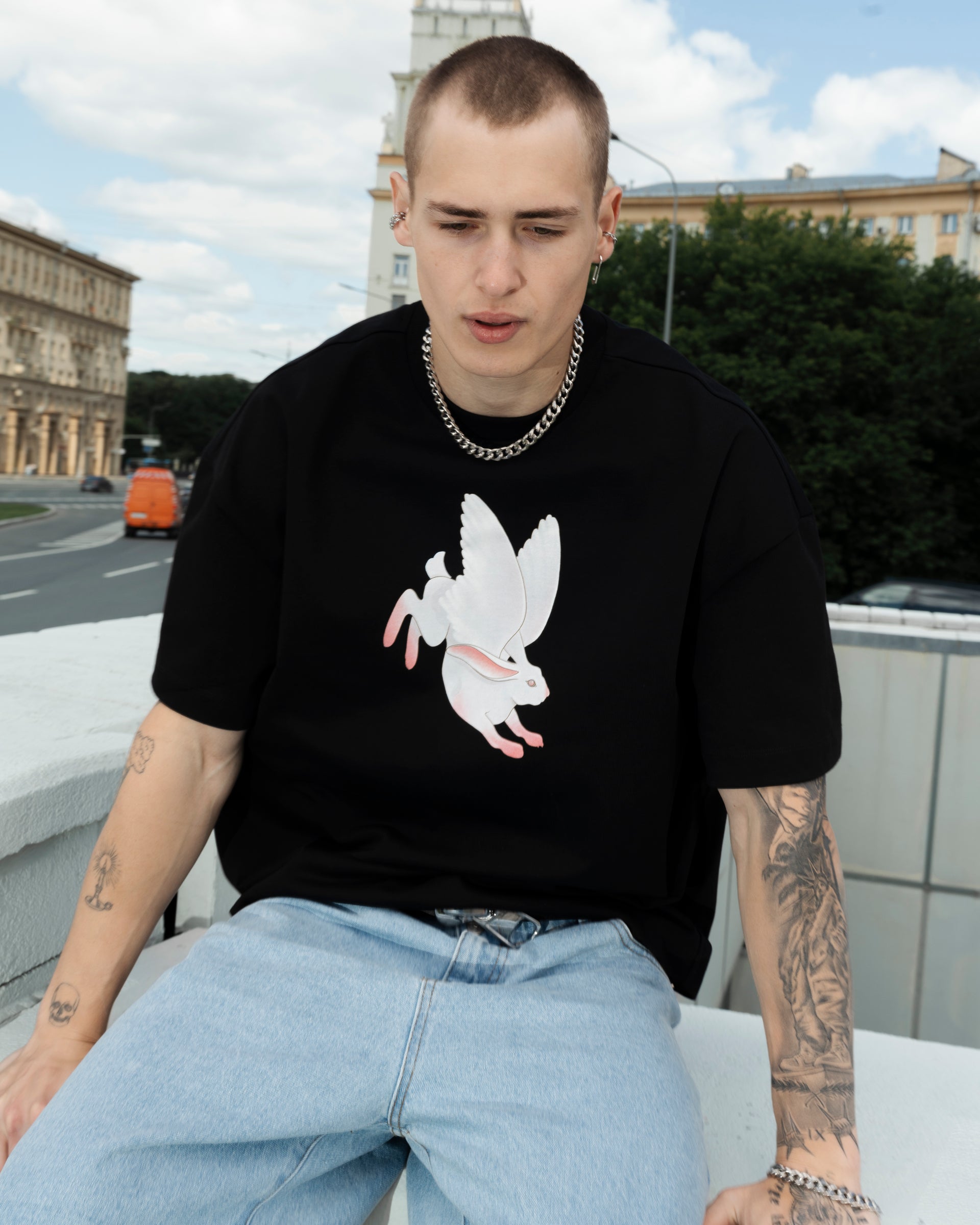 "Rabbit" Black T-Shirt