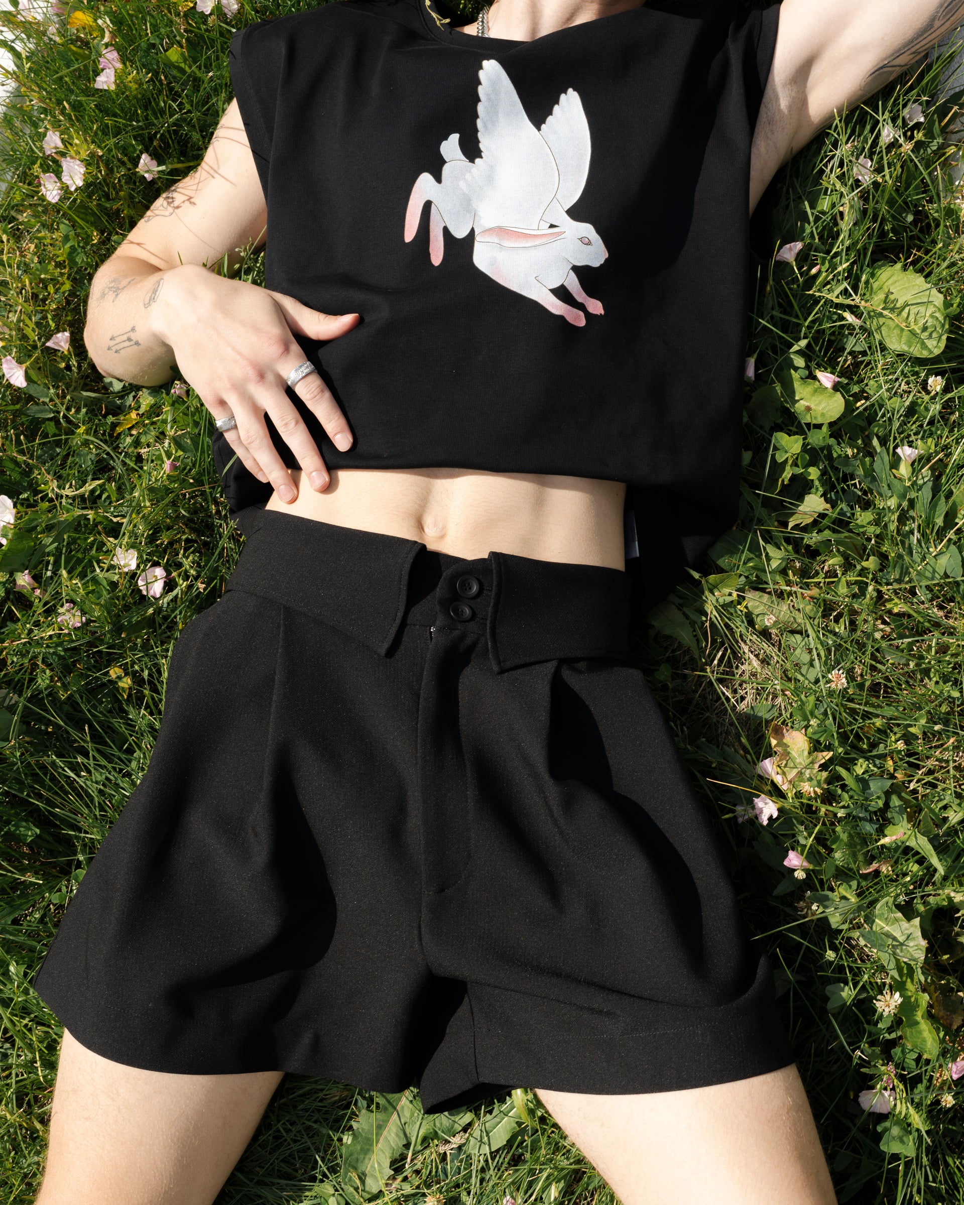 "Origami" Black Shorts