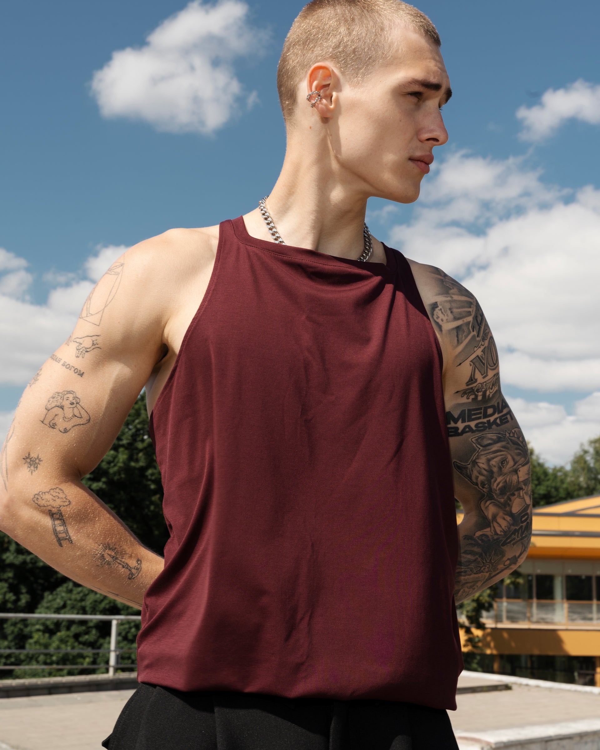 "Antique" Burgundy Tank Top