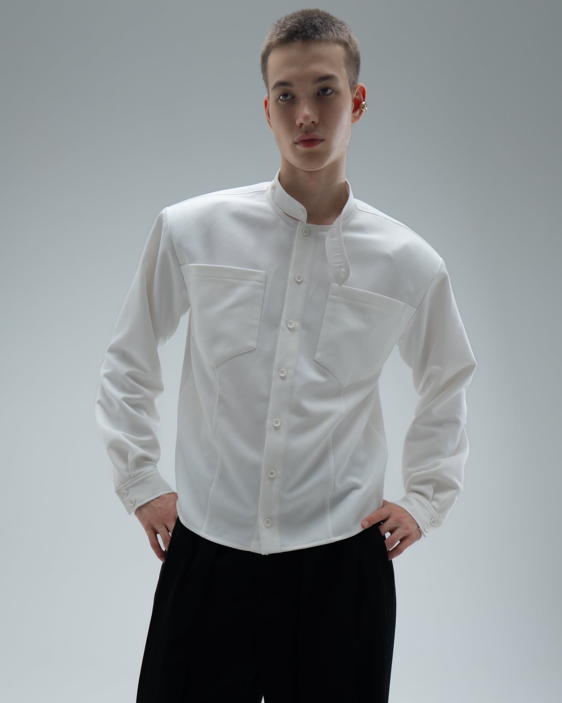 "Mandarin" White Shirt