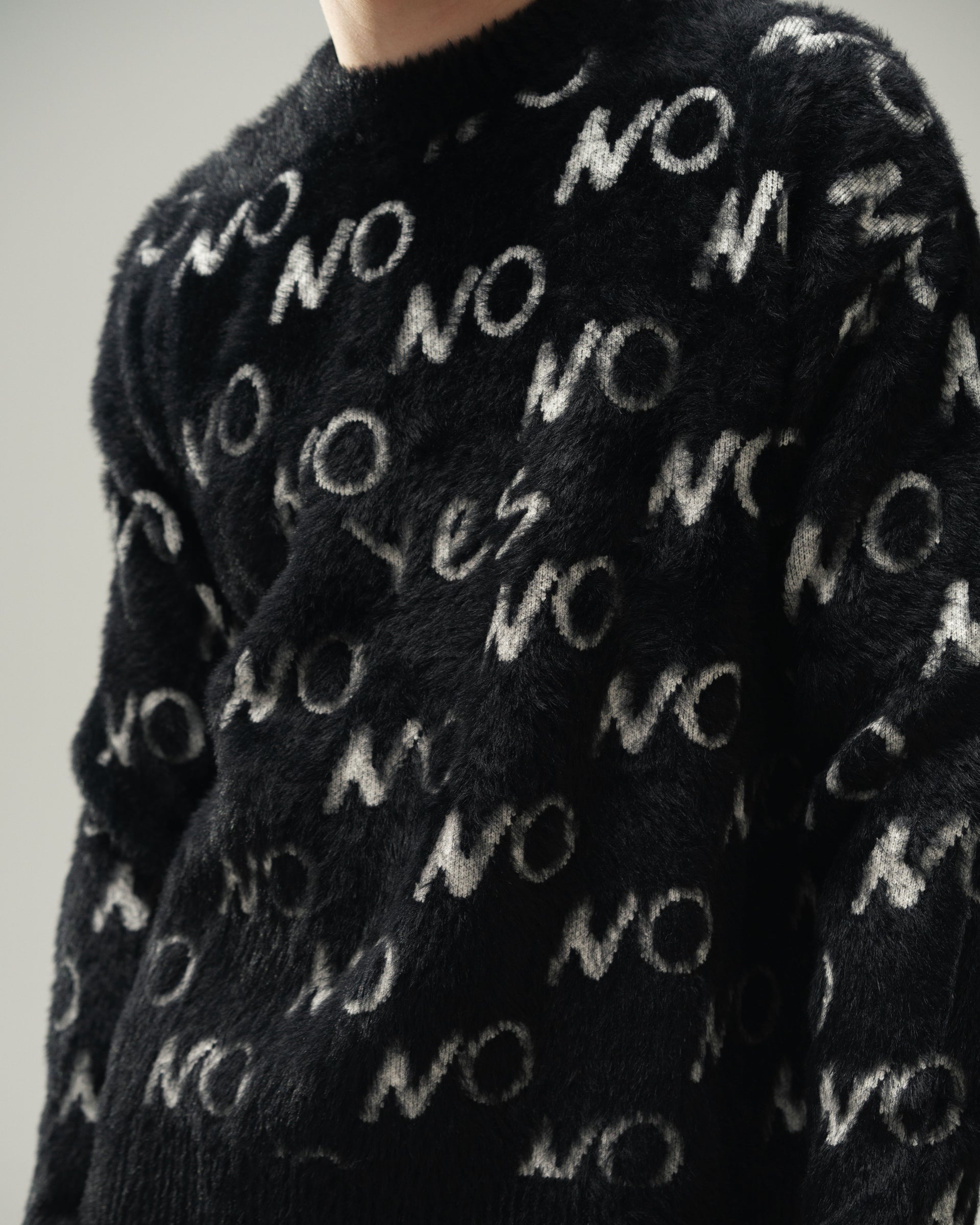 "Yes/No" Black Sweater