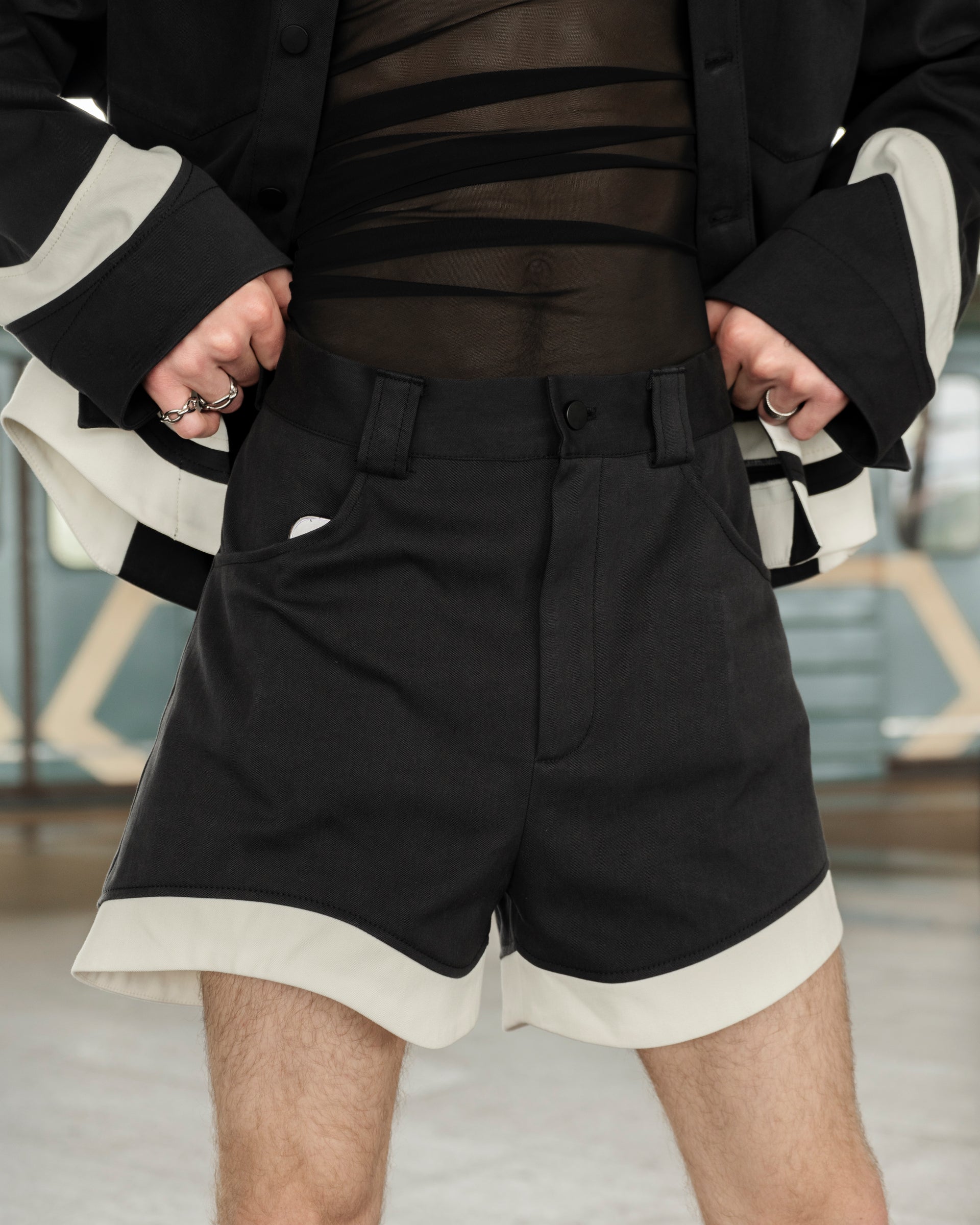 "Riding the Wave" Black Denim Shorts
