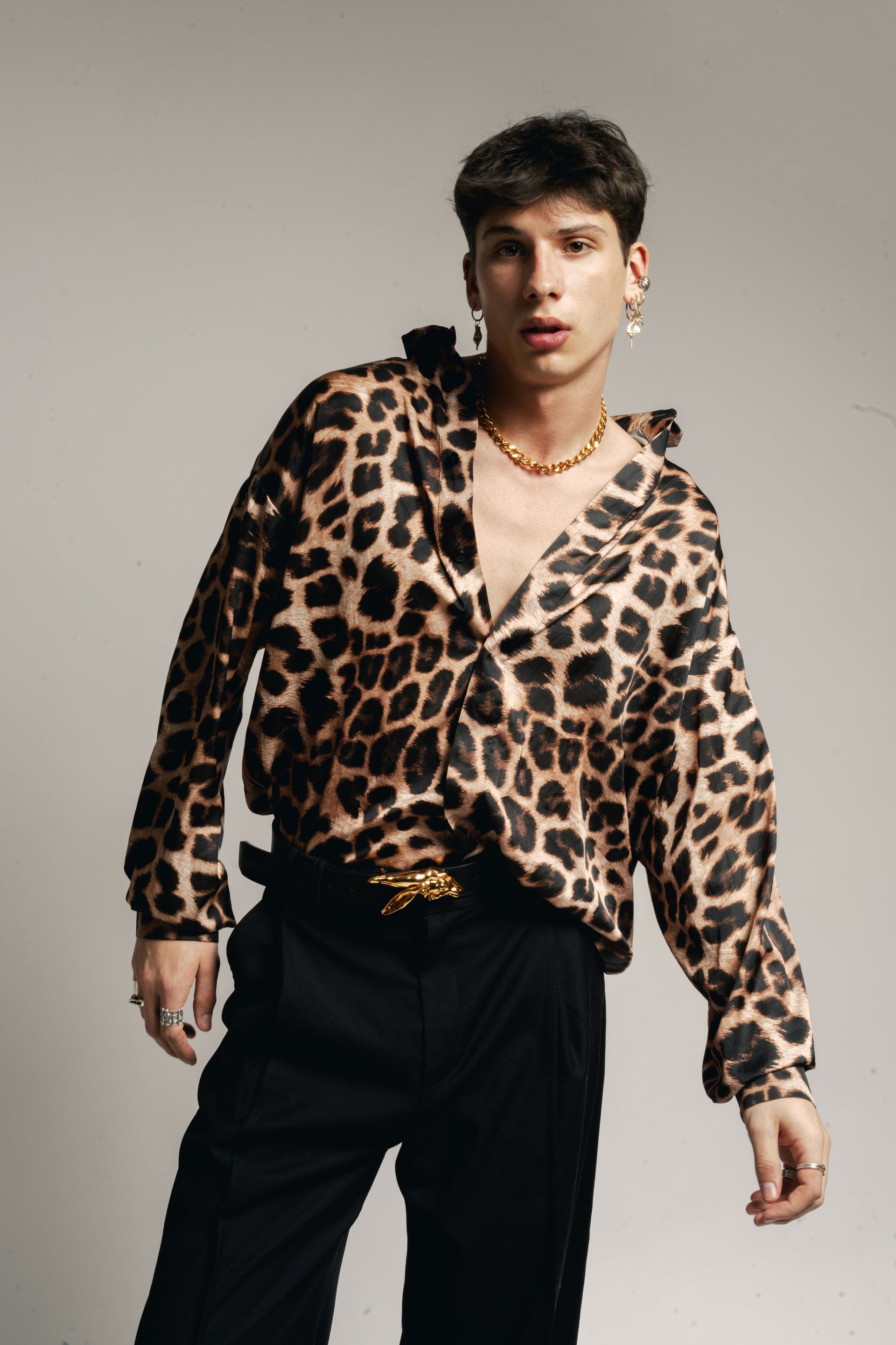 Satin Leopard Shirt
