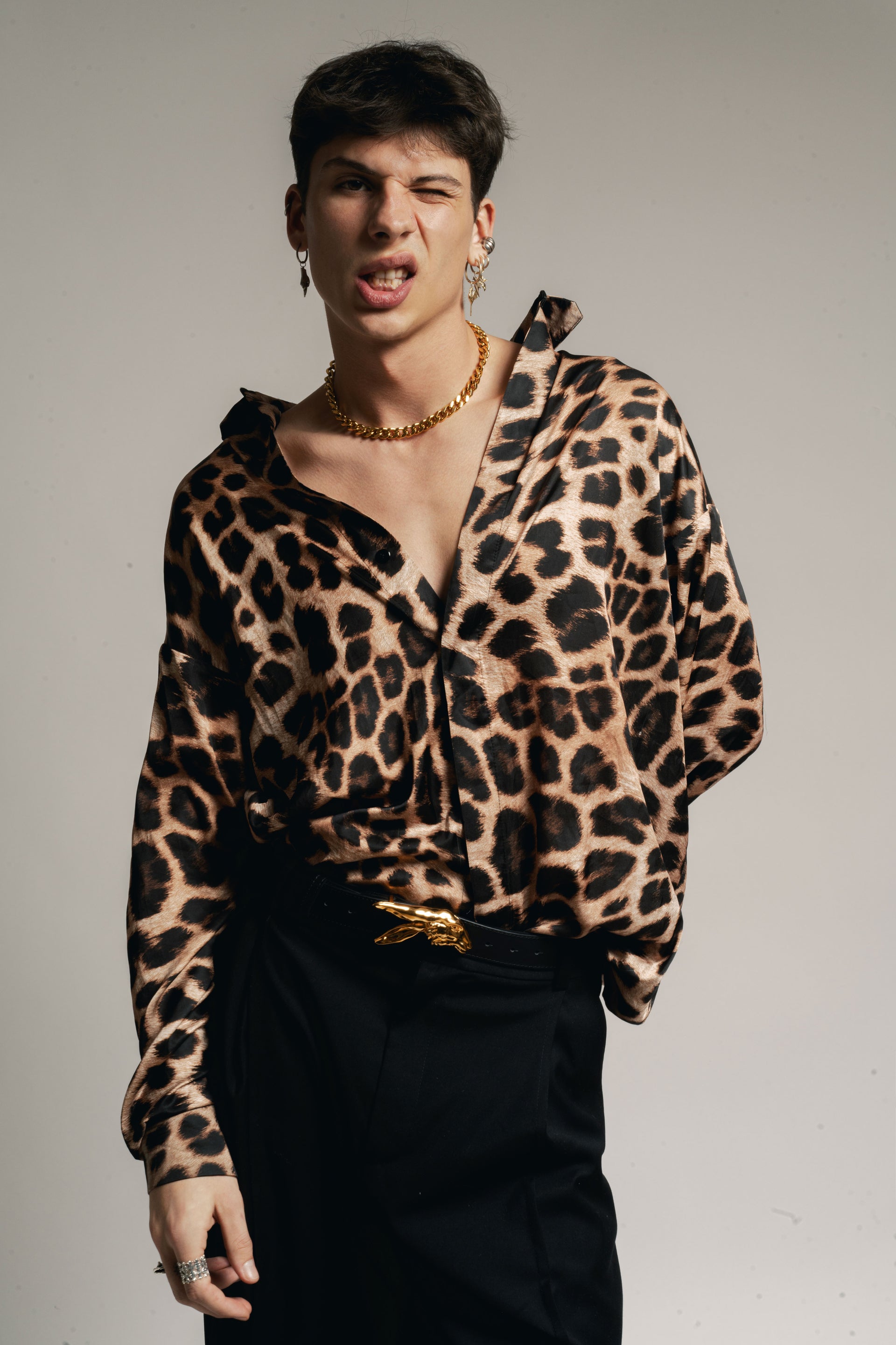Satin Leopard Shirt