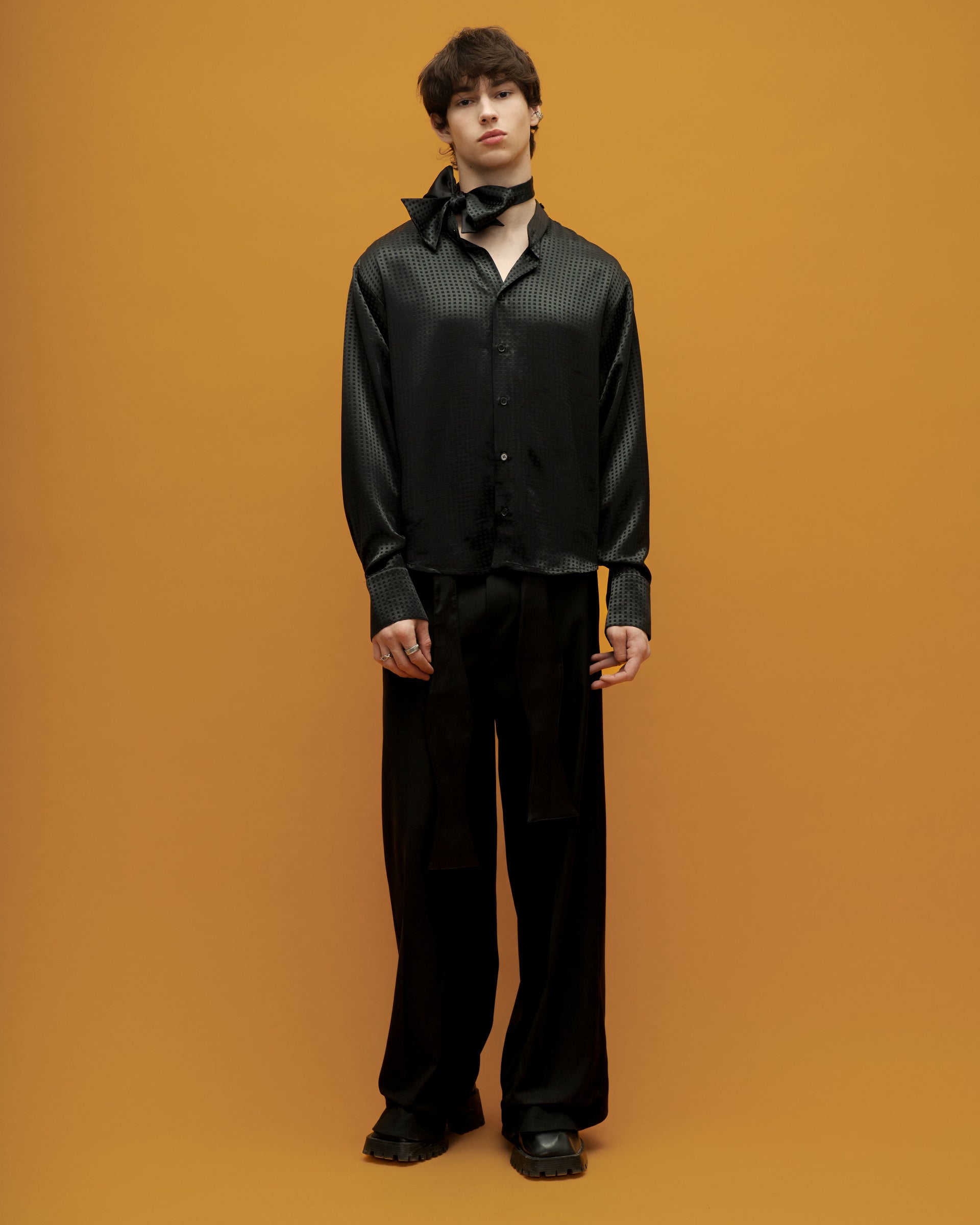 "Bow Tie" Black Shirt