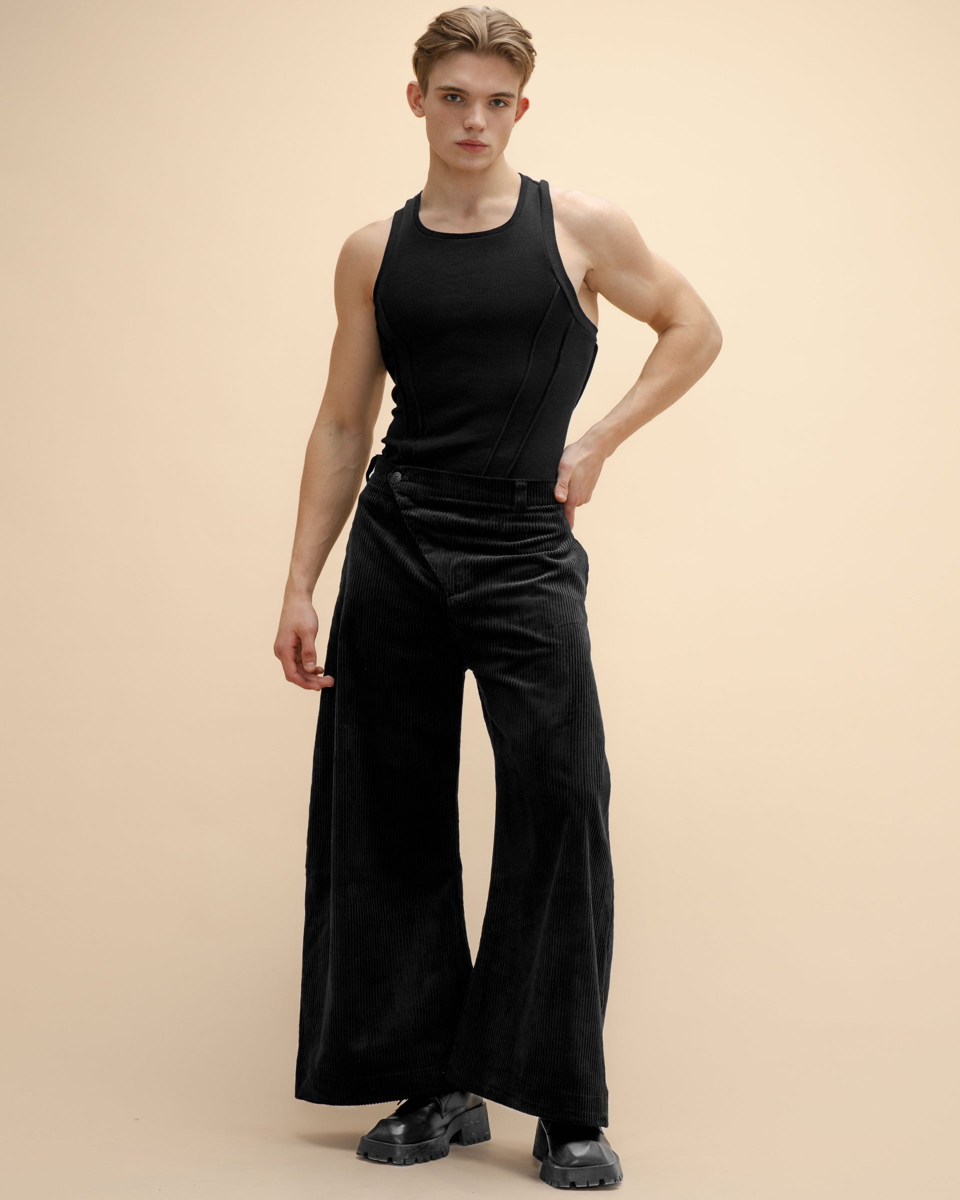 "Downhill" Black Trousers
