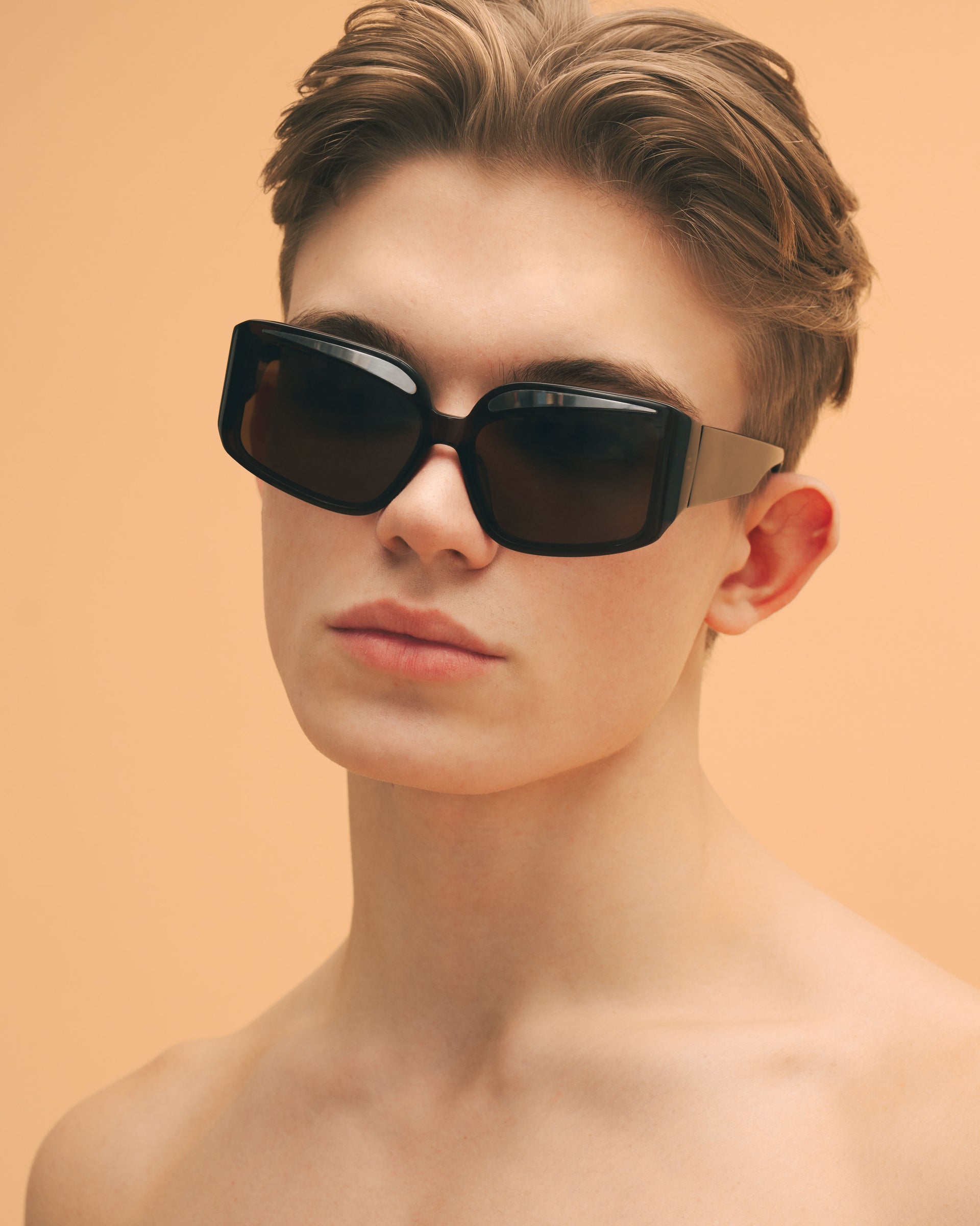 Fakoshima x ChernimCherno "Eyebrow" Sunglasses (Brown–Silver)