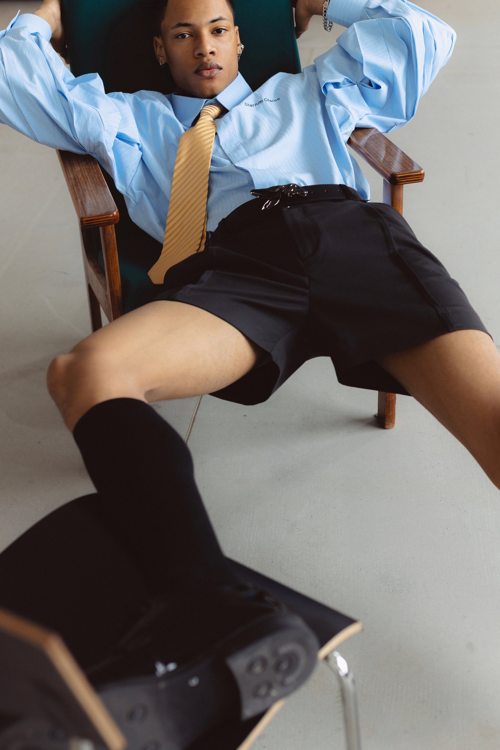 "Swan" Light Blue Shirt