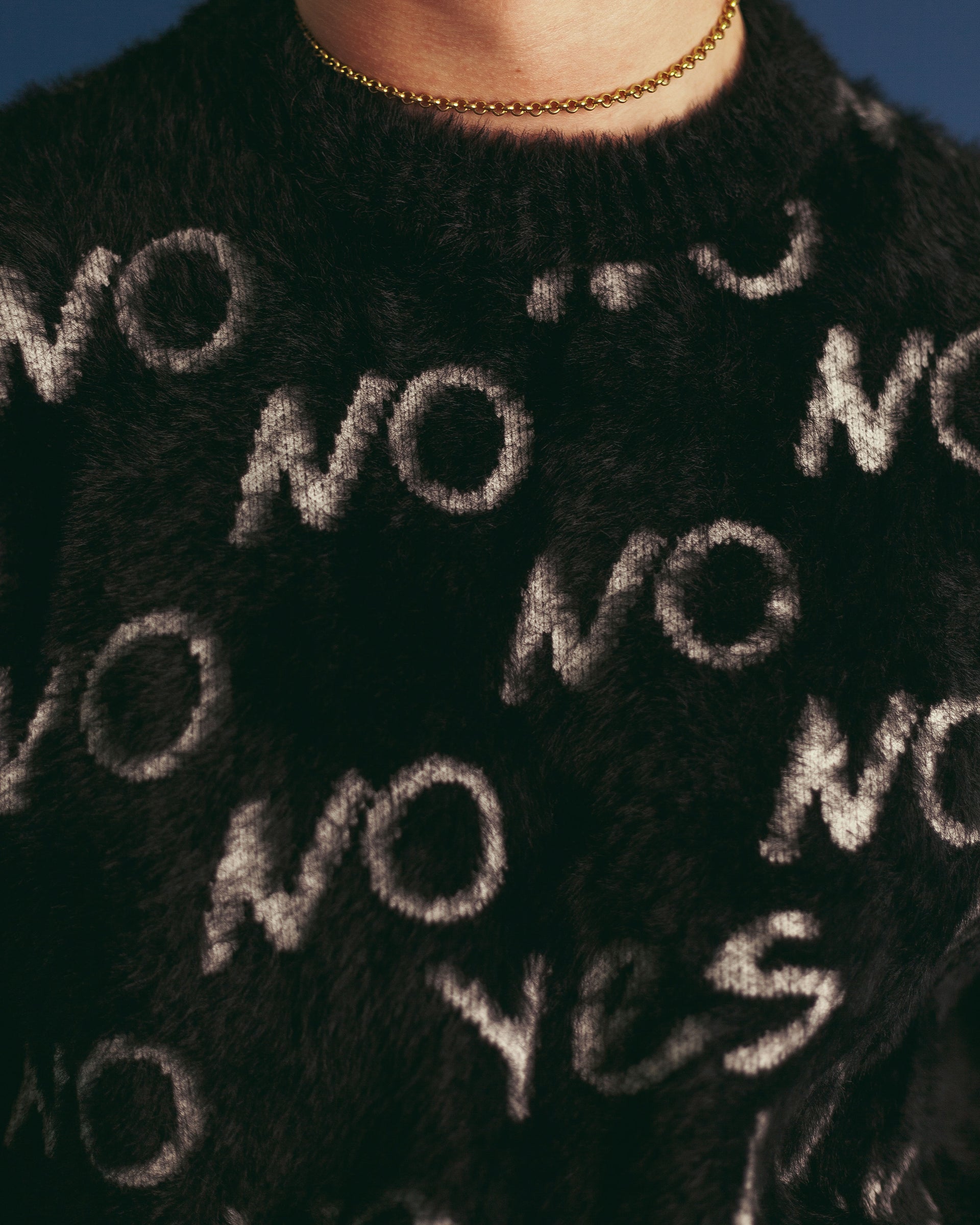 "Yes/No" Black Sweater