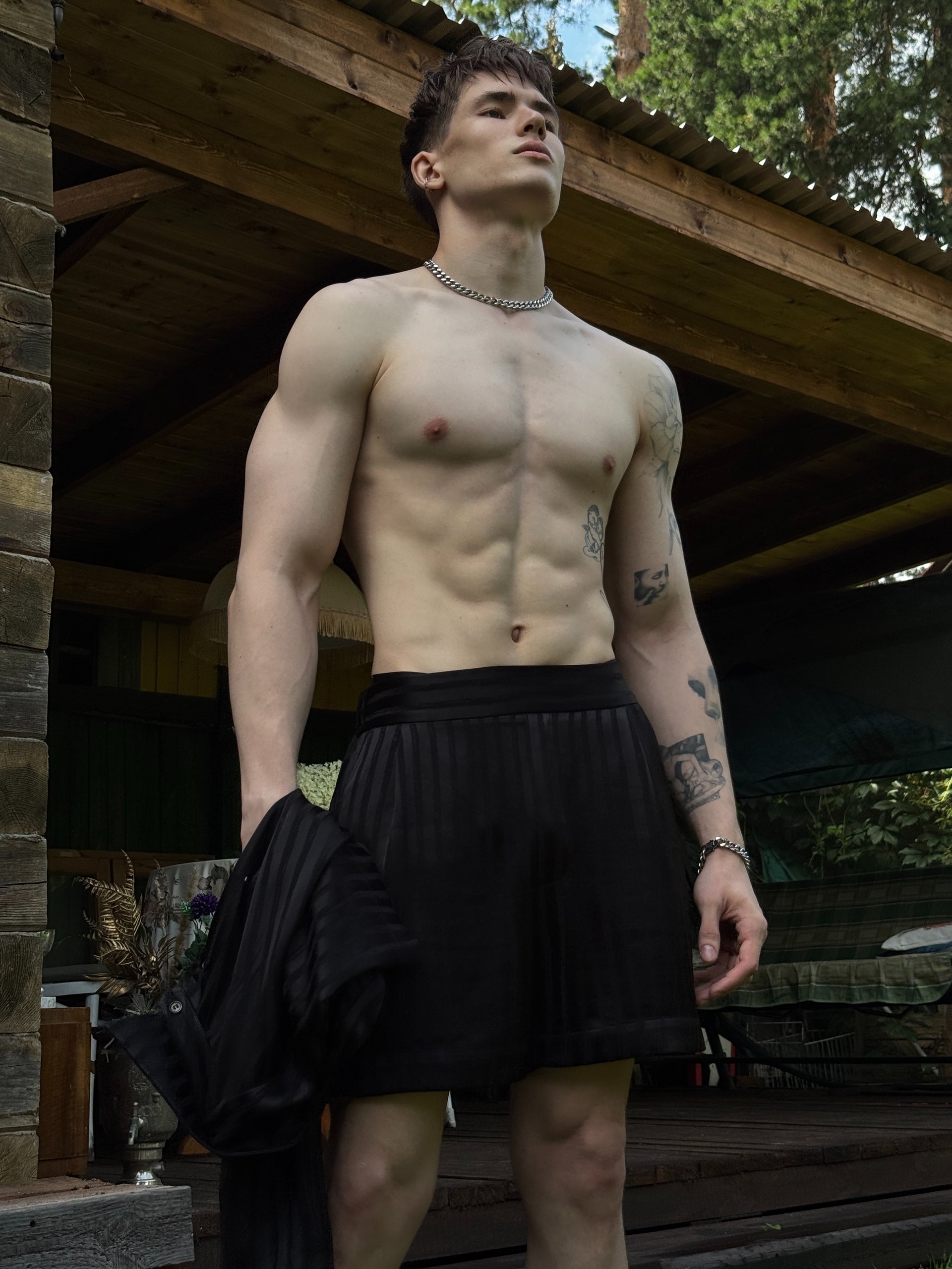 "Chic" Striped Satin Shorts