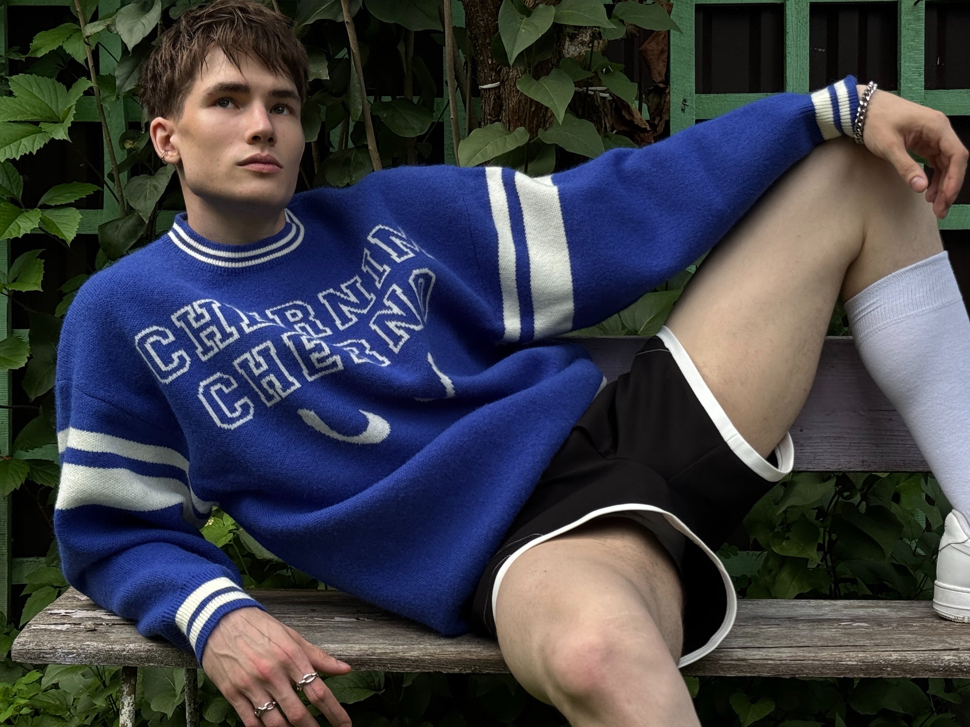 "Forward" Blue Sweater