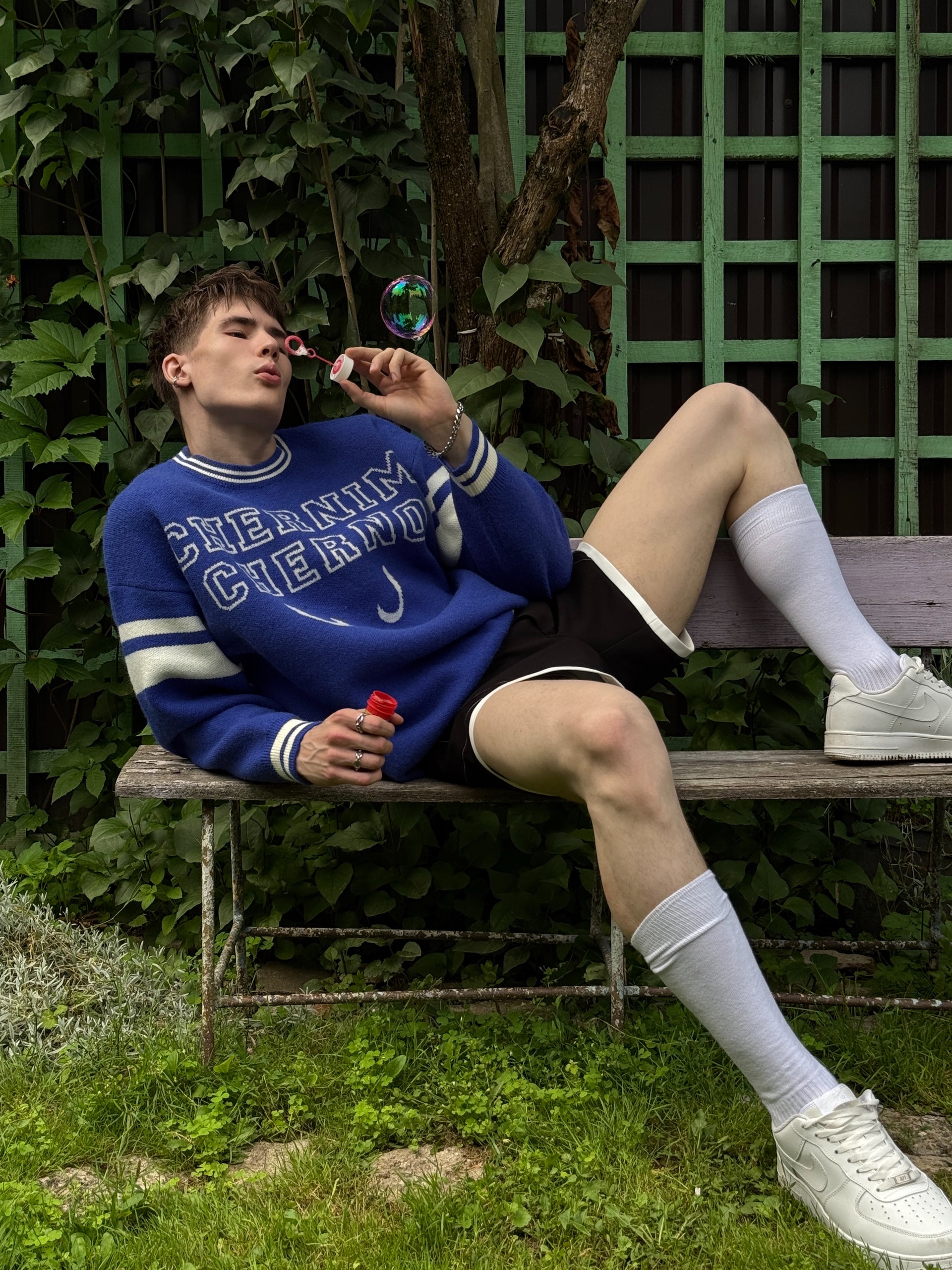 "Forward" Blue Sweater