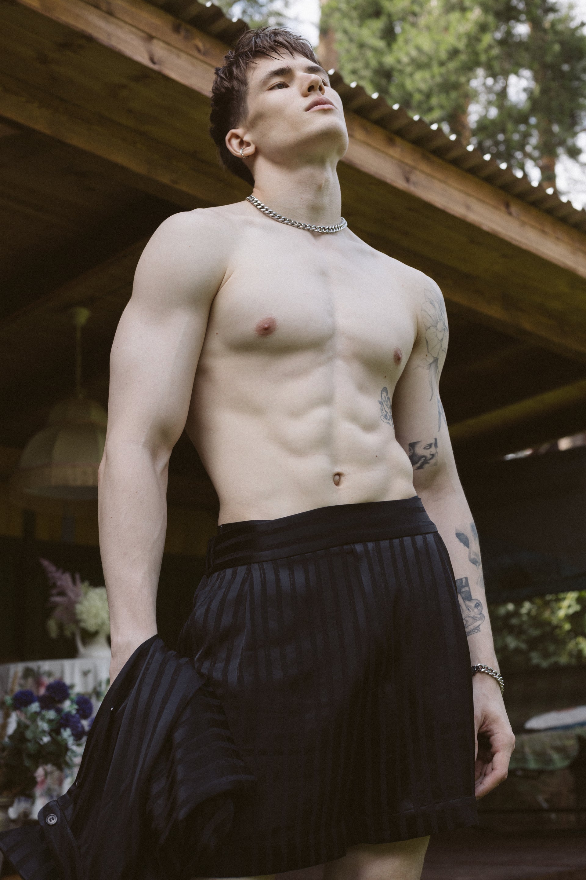"Chic" Striped Satin Shorts