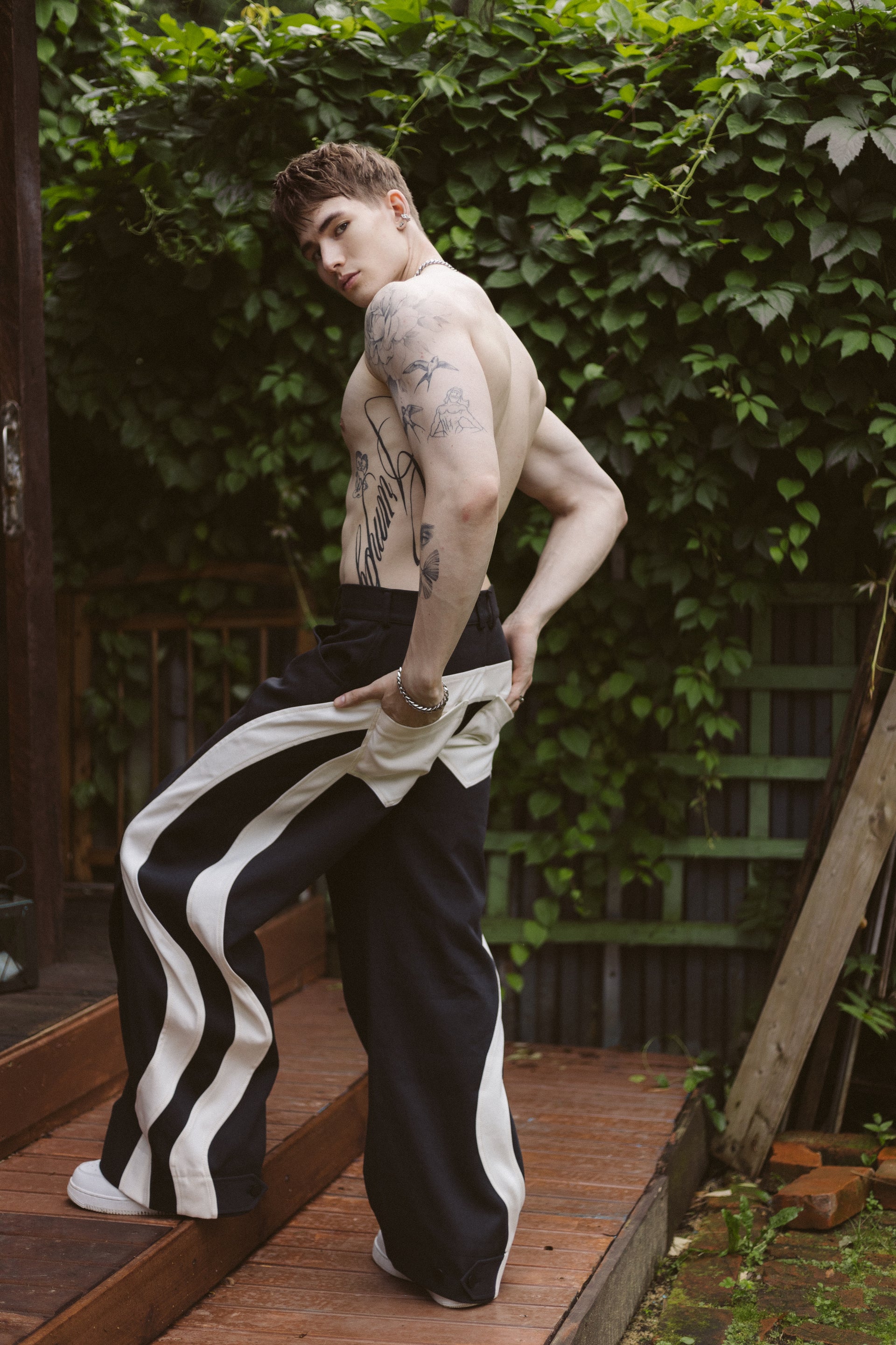 "Riding the Wave" Black Trousers