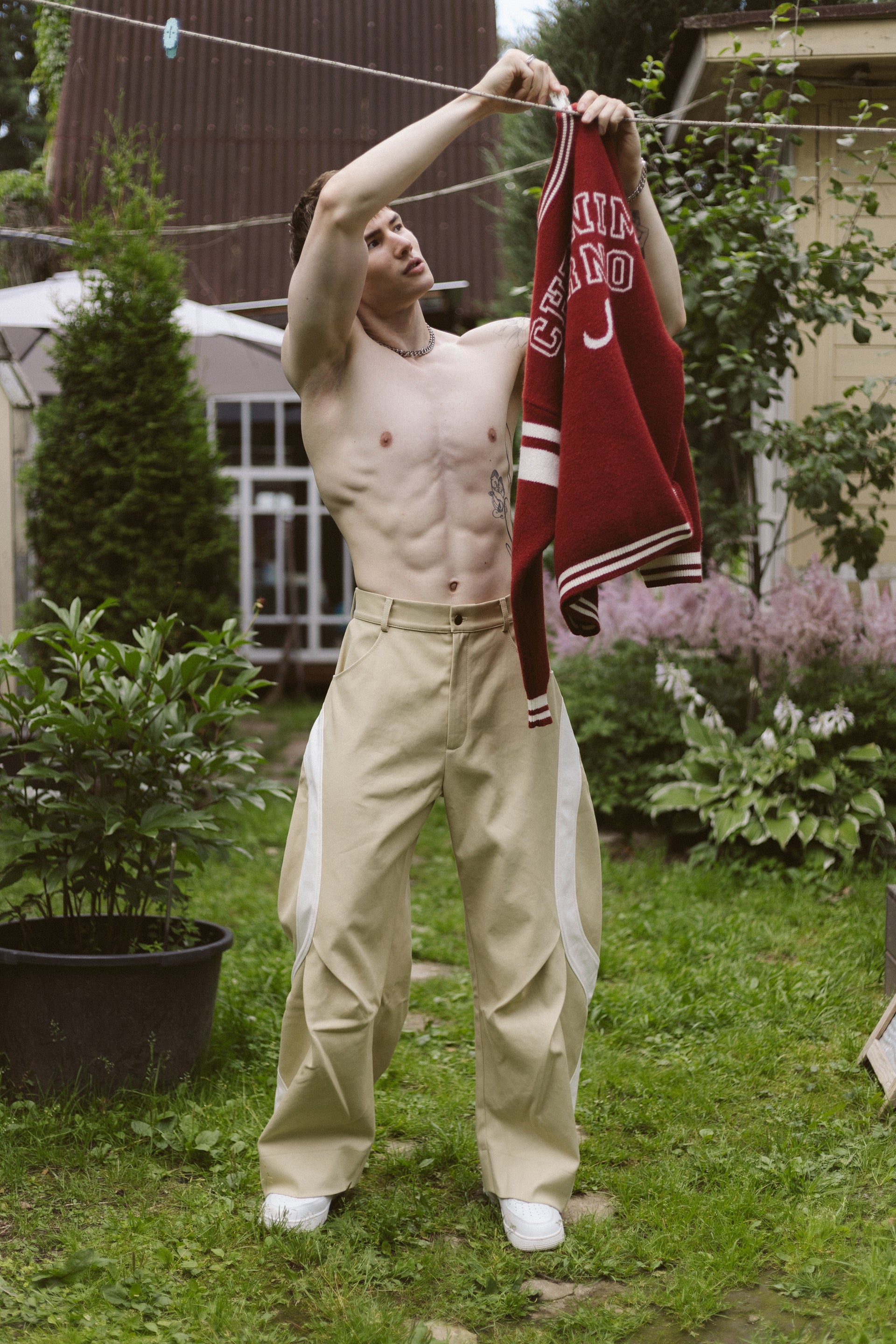"Riding the Wave" Beige Trousers