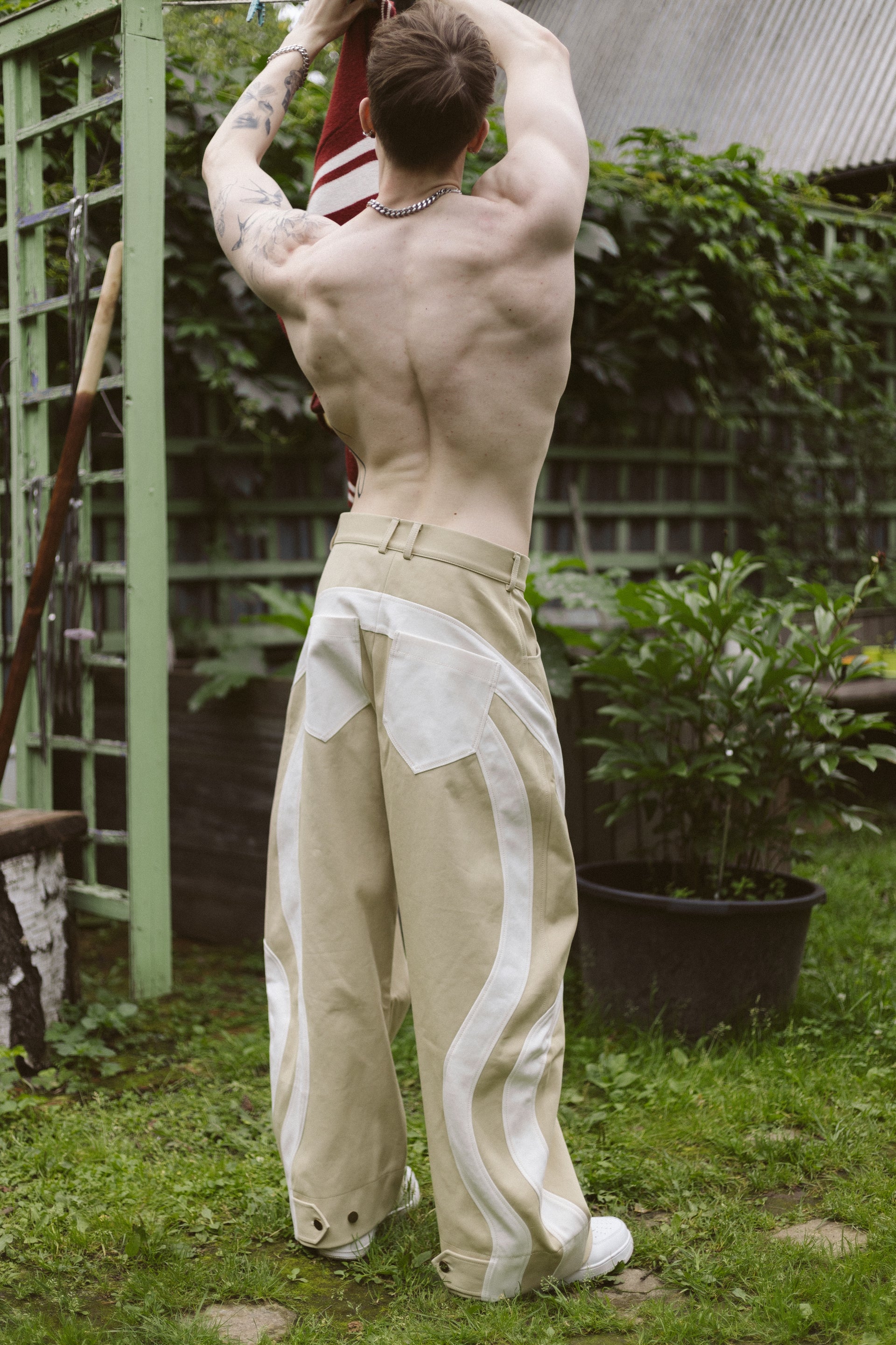 "Riding the Wave" Beige Trousers