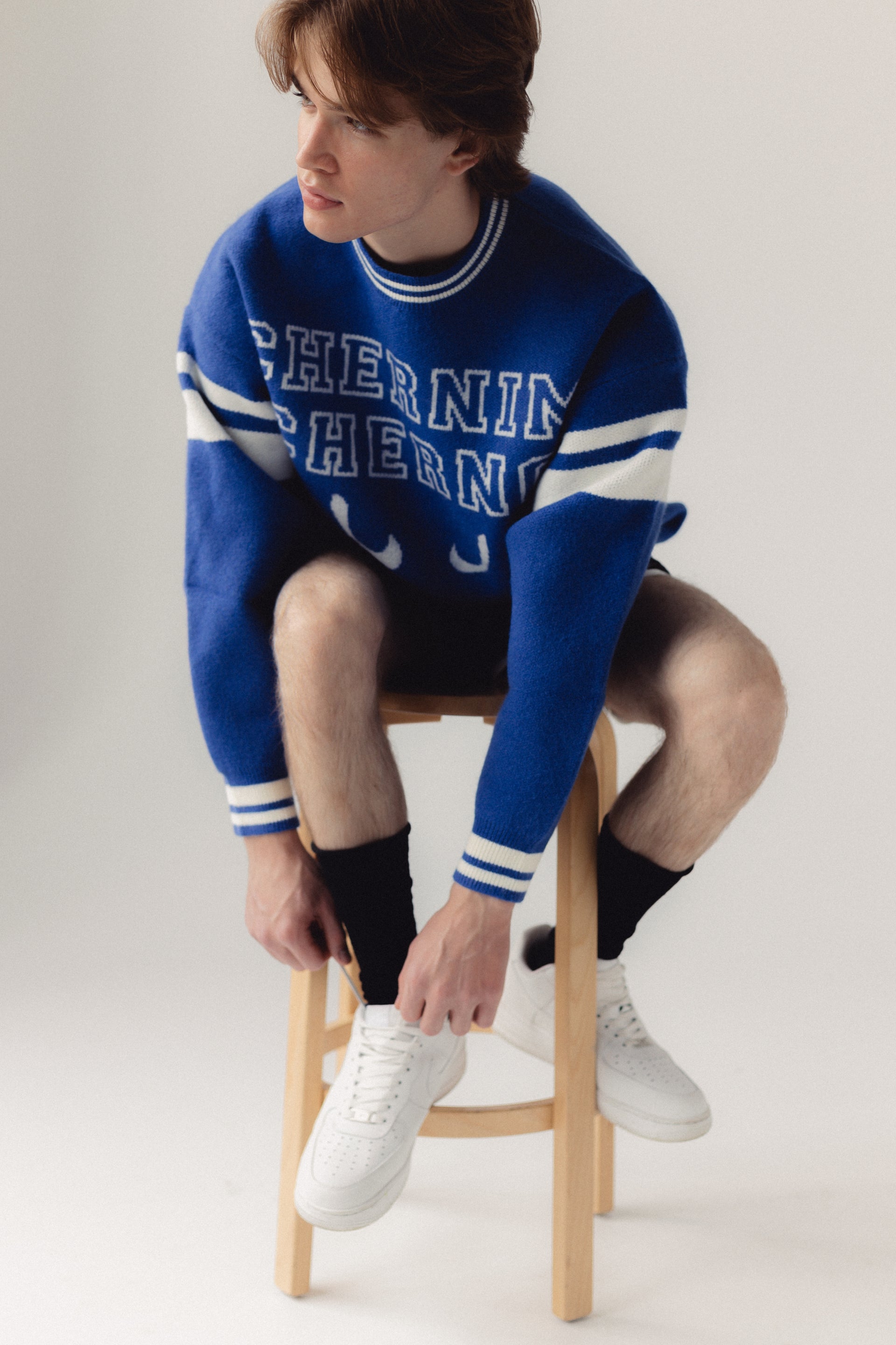 "Forward" Blue Sweater