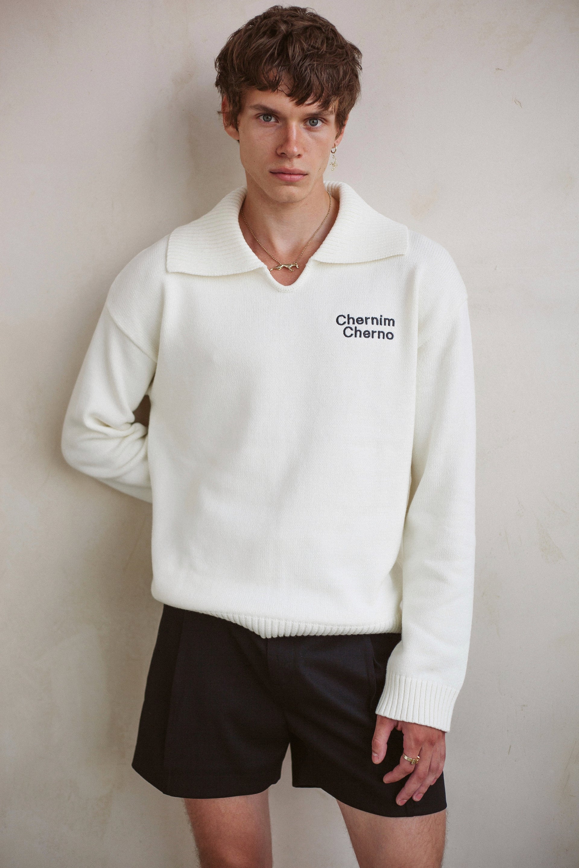 "Comfort Plus" White Sweater with Lettering