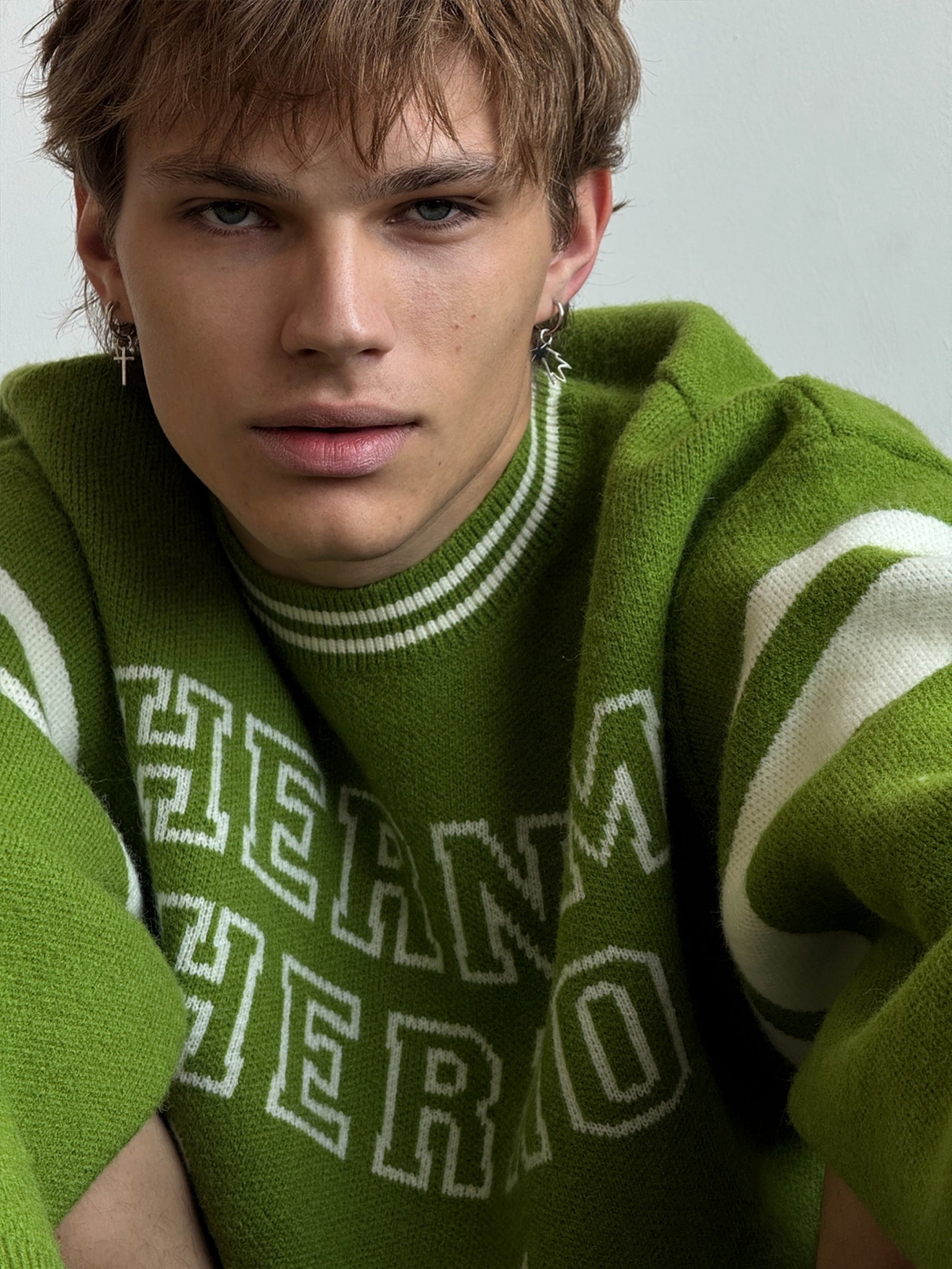 "Forward" Green Sweater