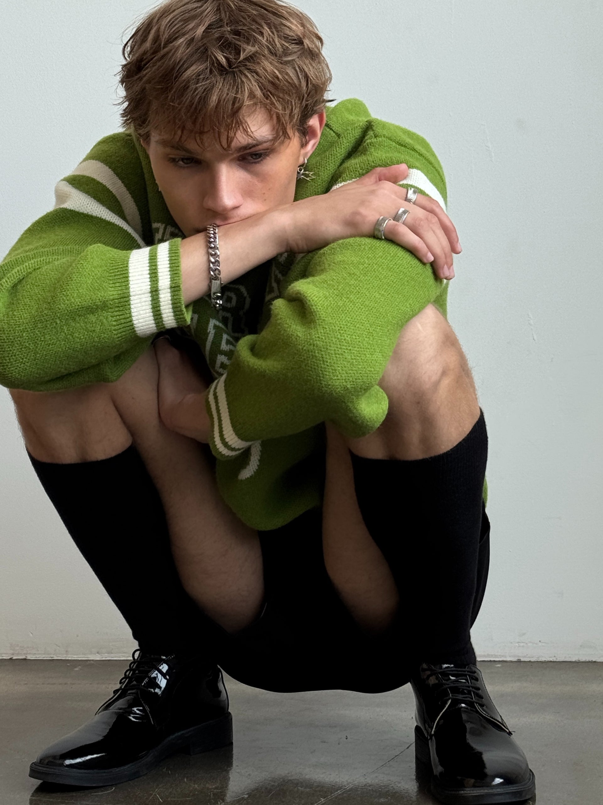 "Forward" Green Sweater