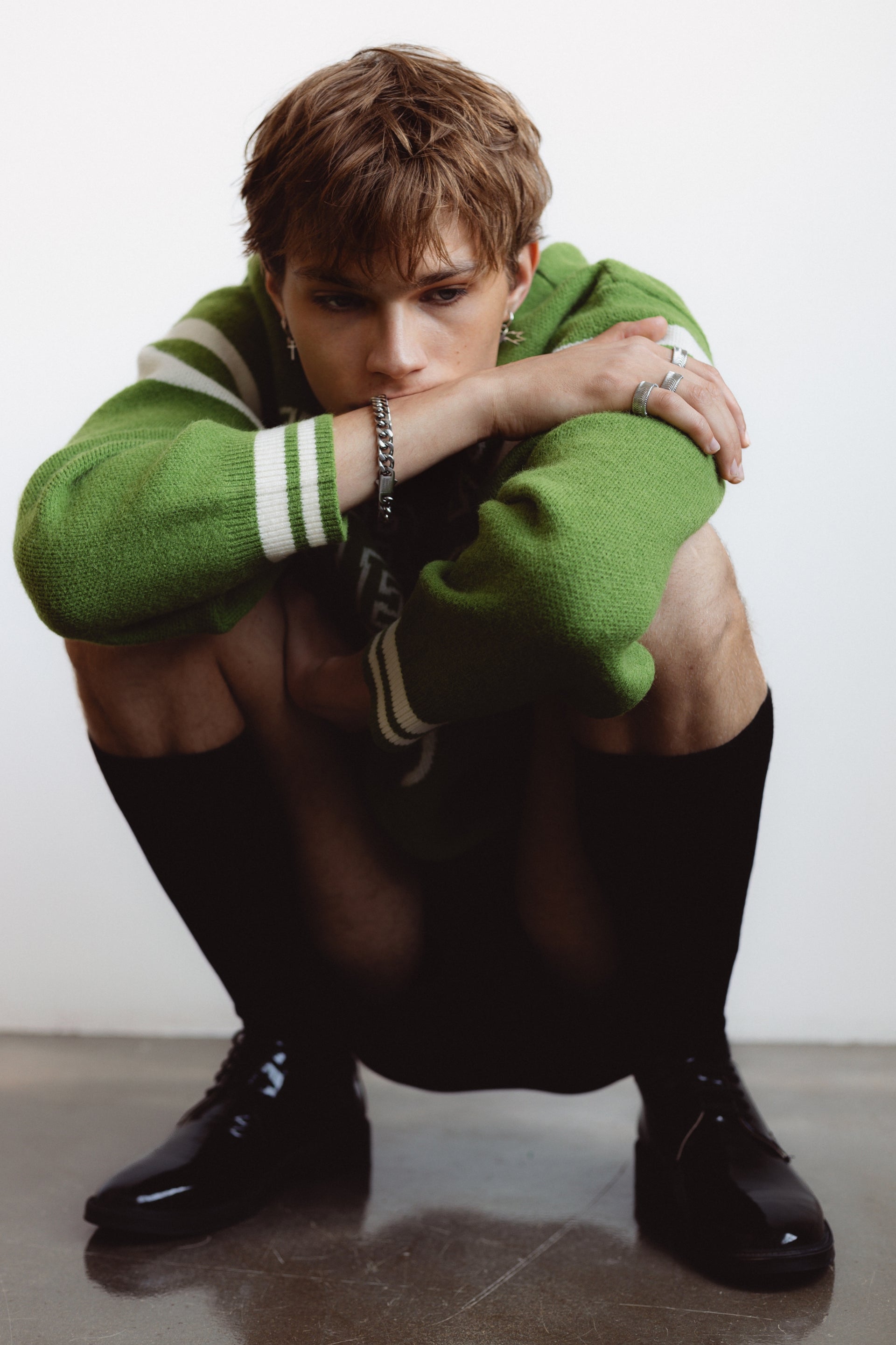 "Forward" Green Sweater
