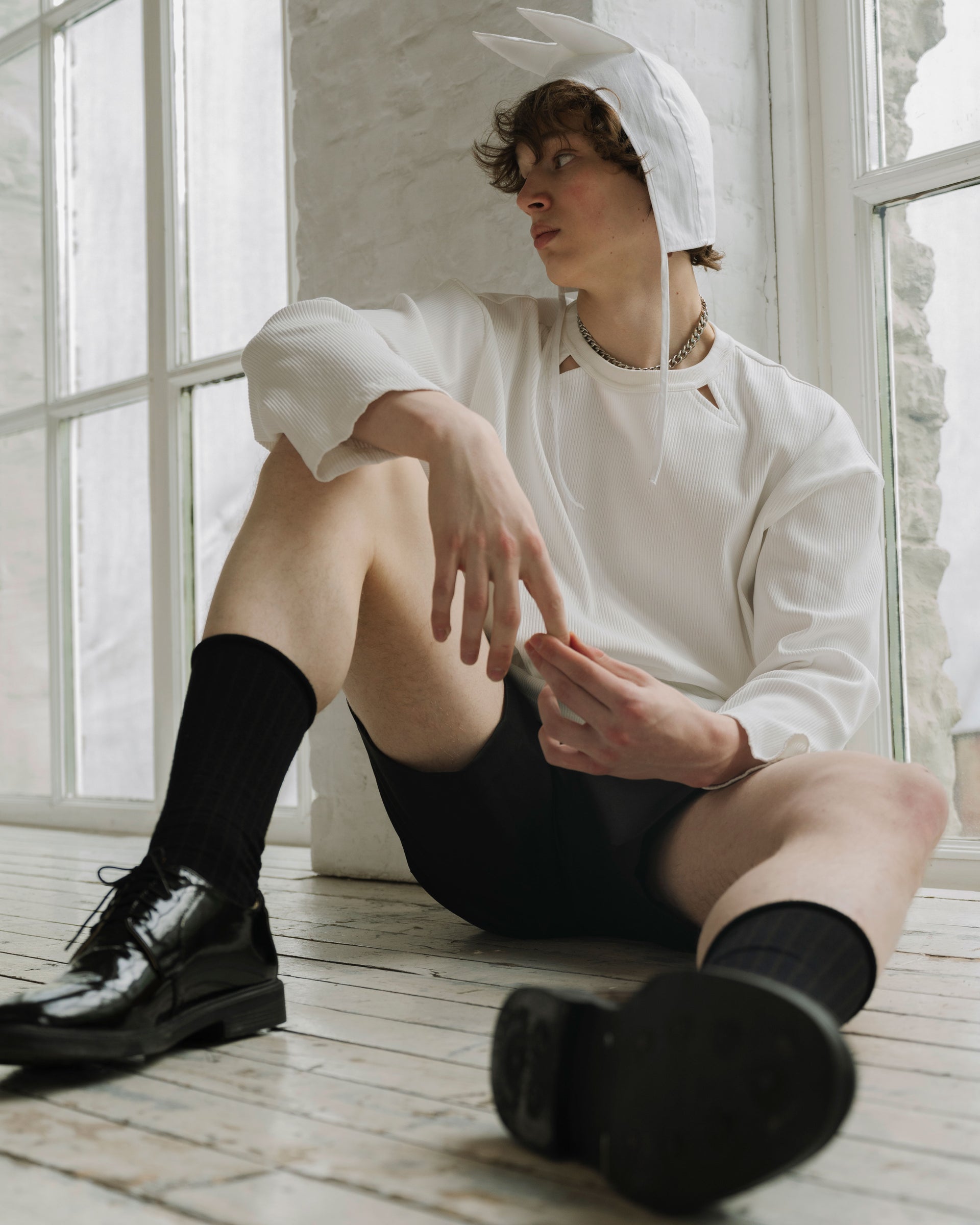 White Longsleeve "With Fangs"