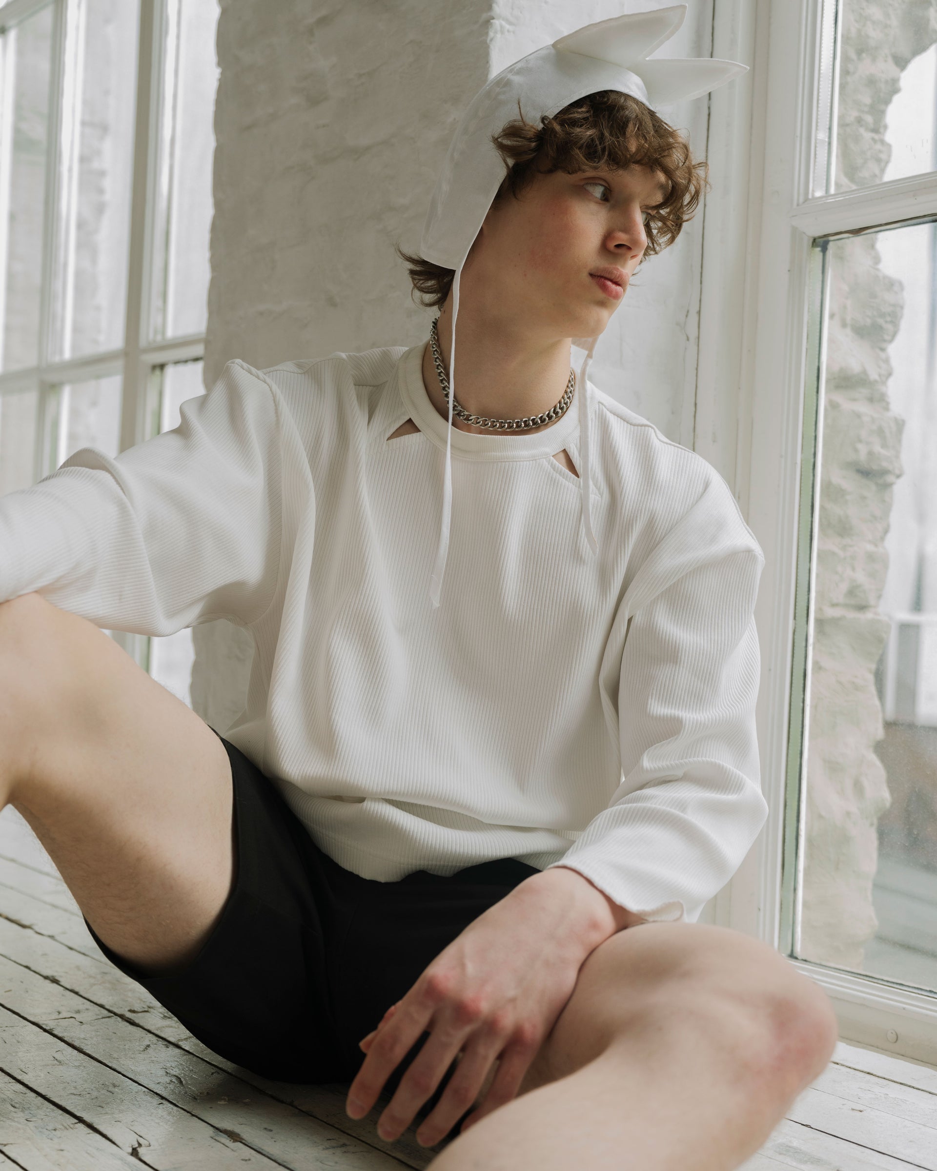 White Longsleeve "With Fangs"