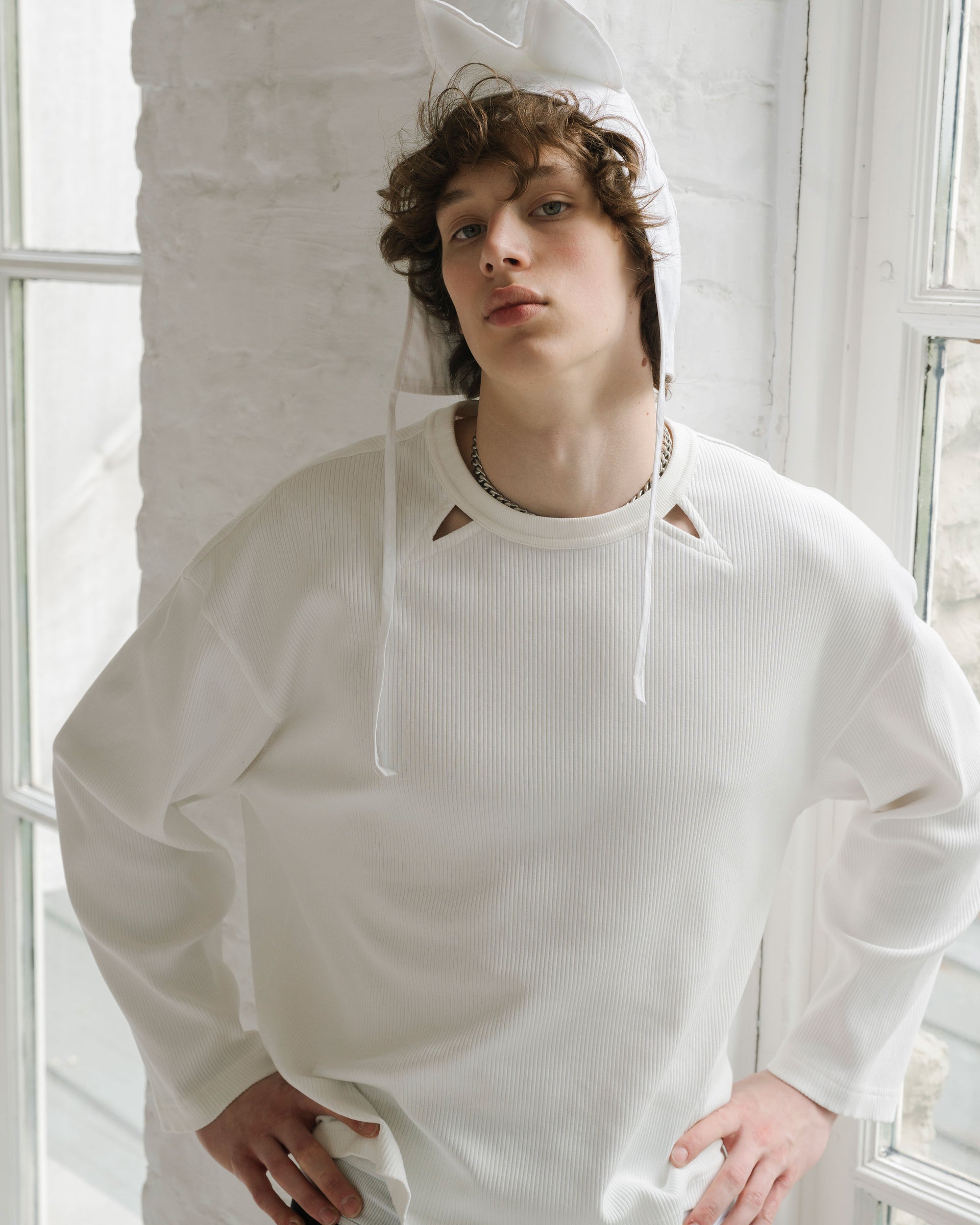 White Longsleeve "With Fangs"