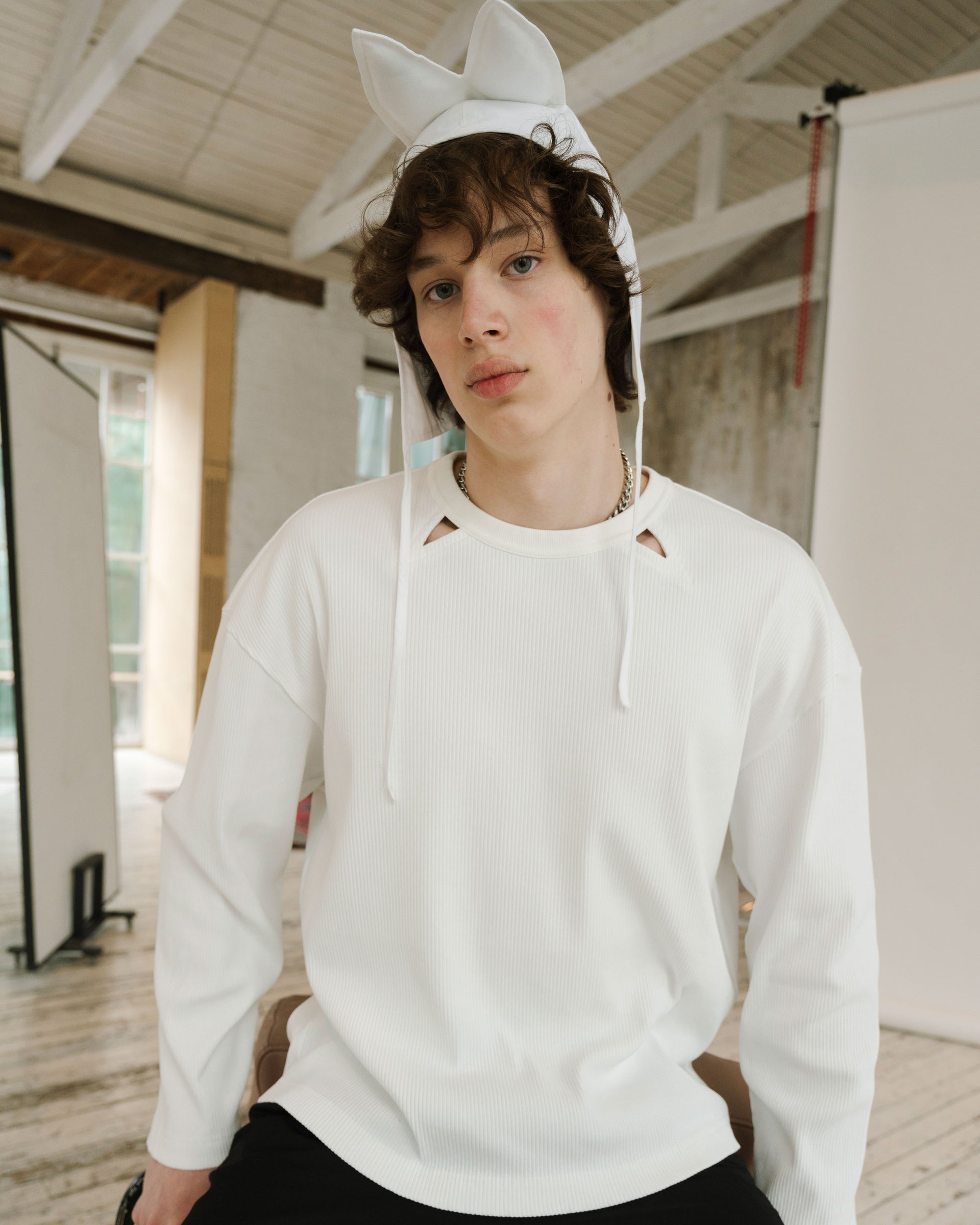 White Longsleeve "With Fangs"