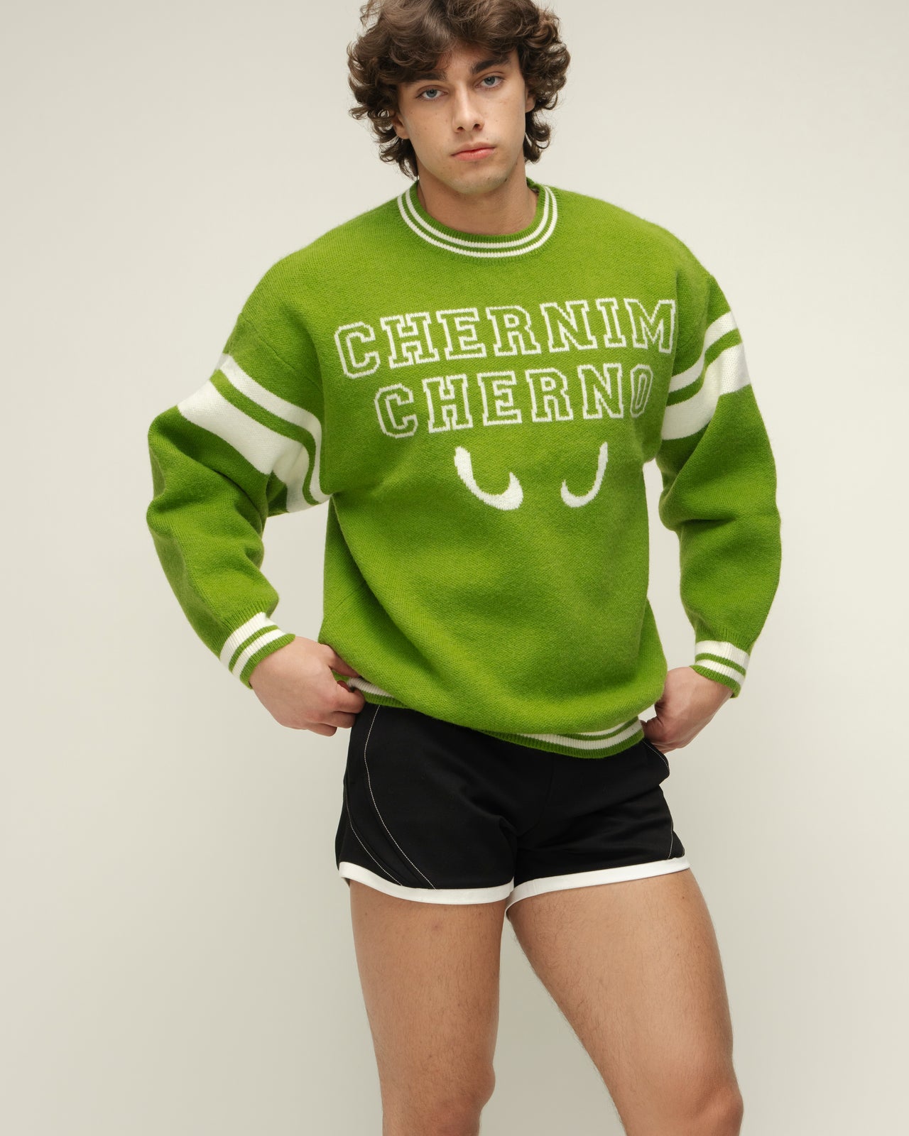 "Forward" Green Sweater