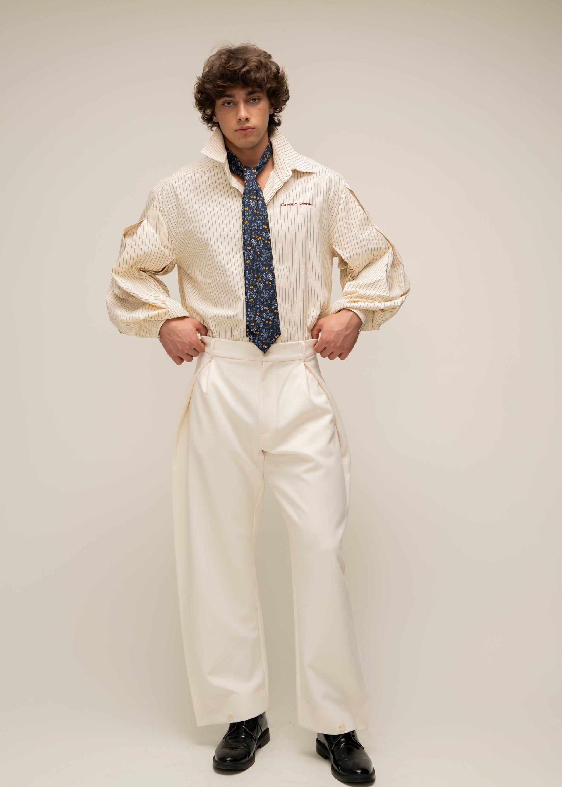 "Origami" Milk Trousers
