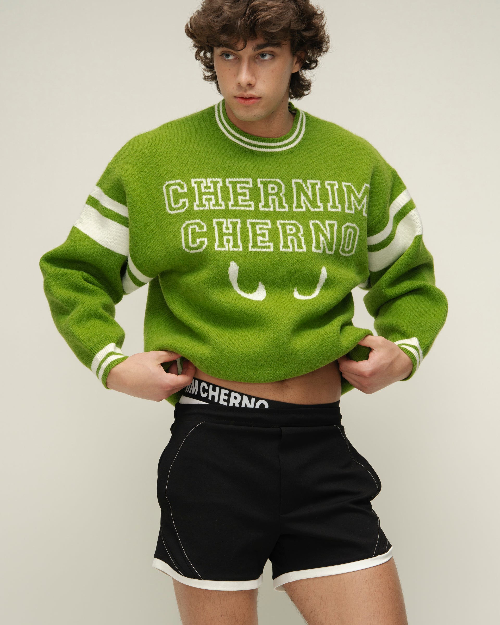 "Forward" Green Sweater