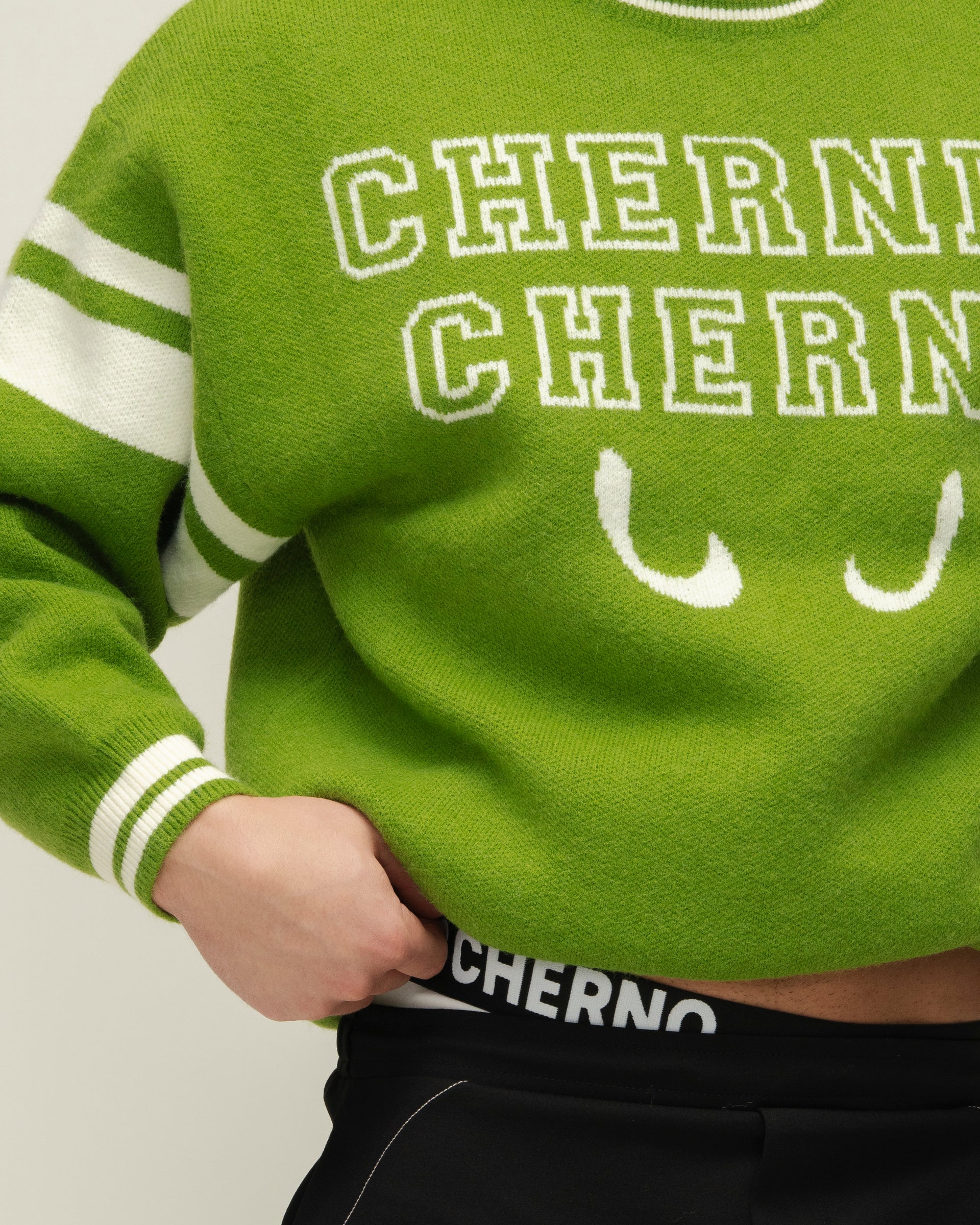 "Forward" Green Sweater