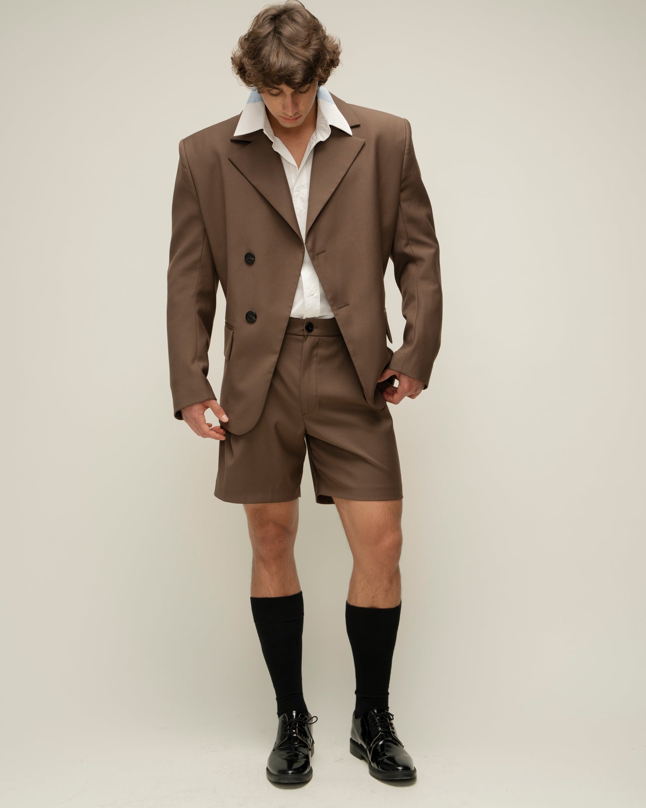 "Decent" Brown Suiting Shorts