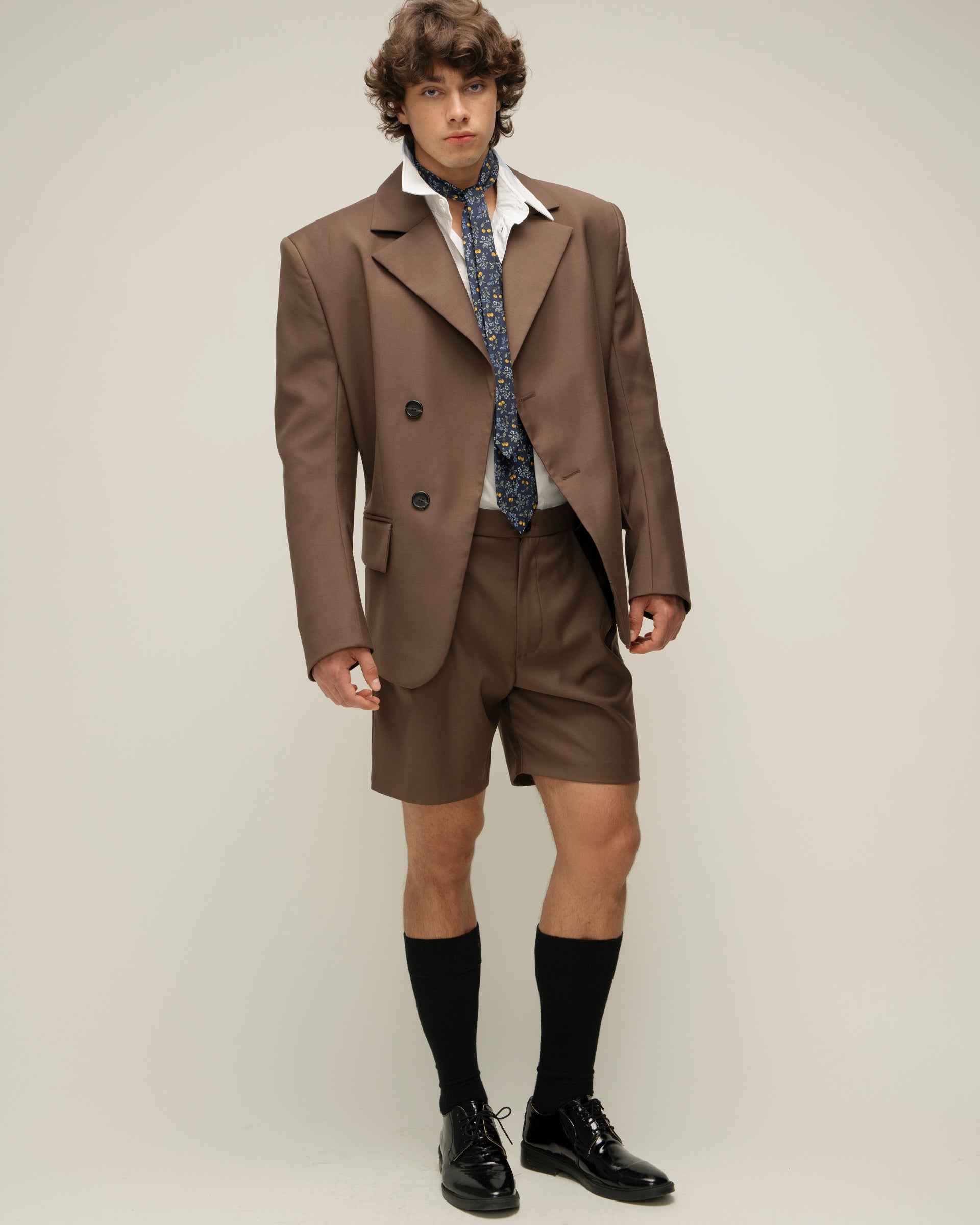 "Decent" Brown Suiting Shorts