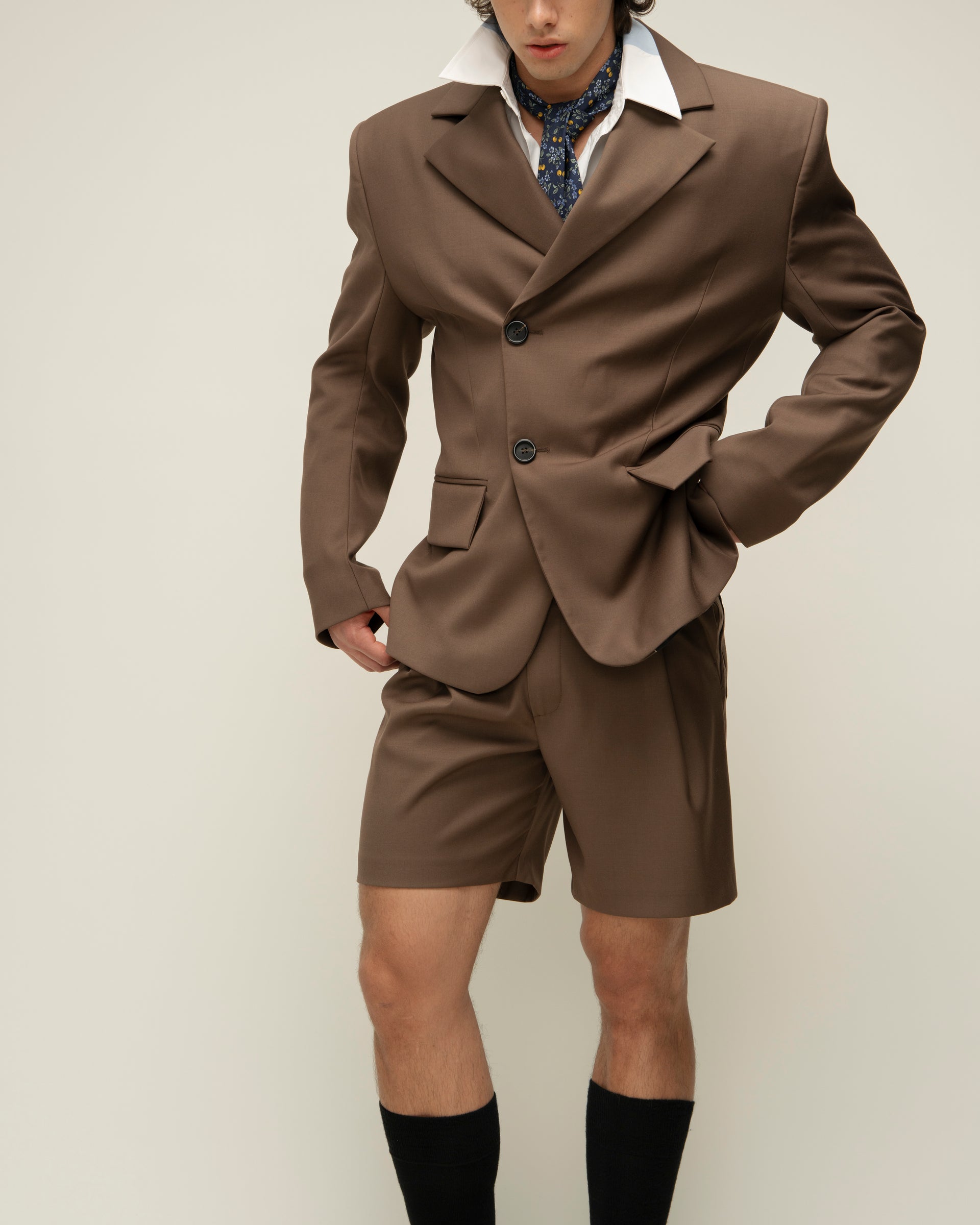 "Decent" Brown Suiting Shorts
