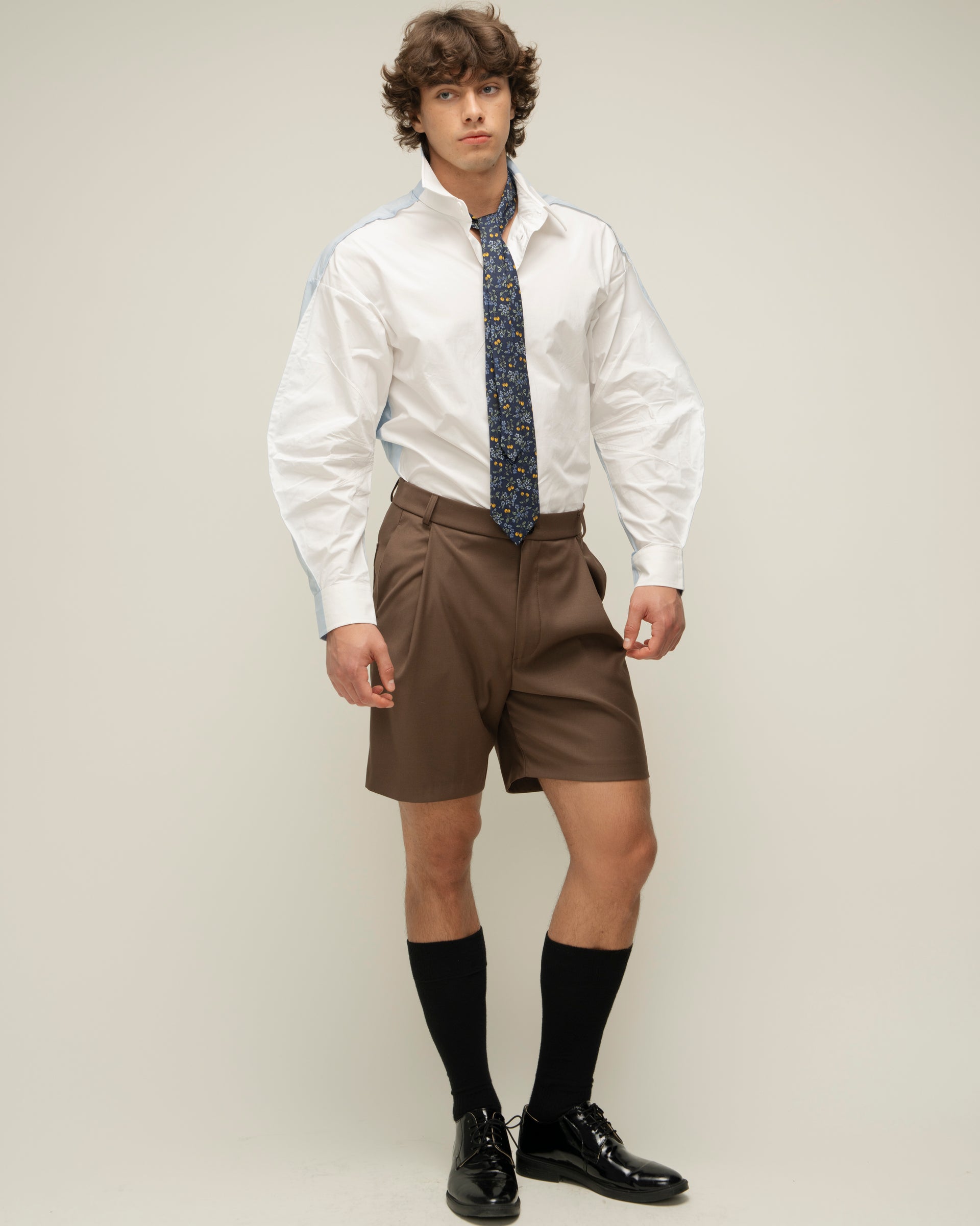"Decent" Brown Suiting Shorts