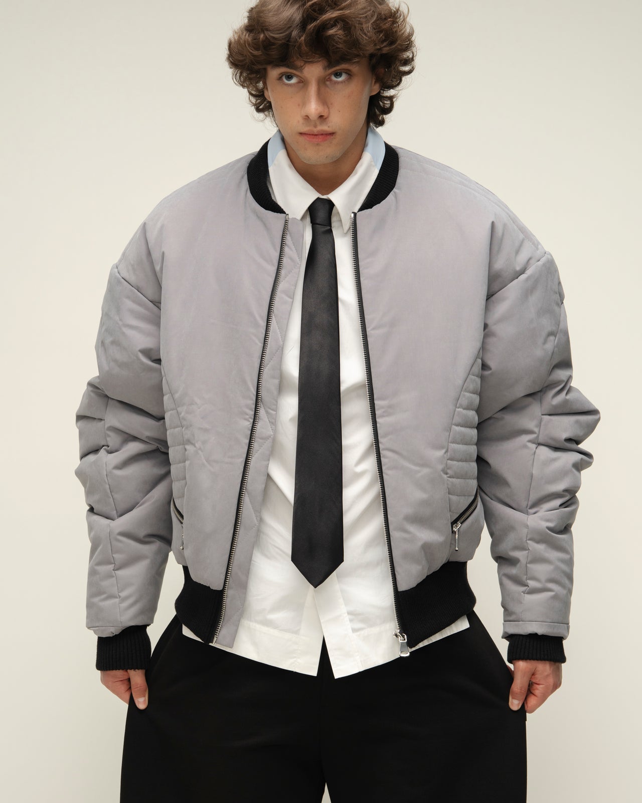 Grey Bomber Jacket